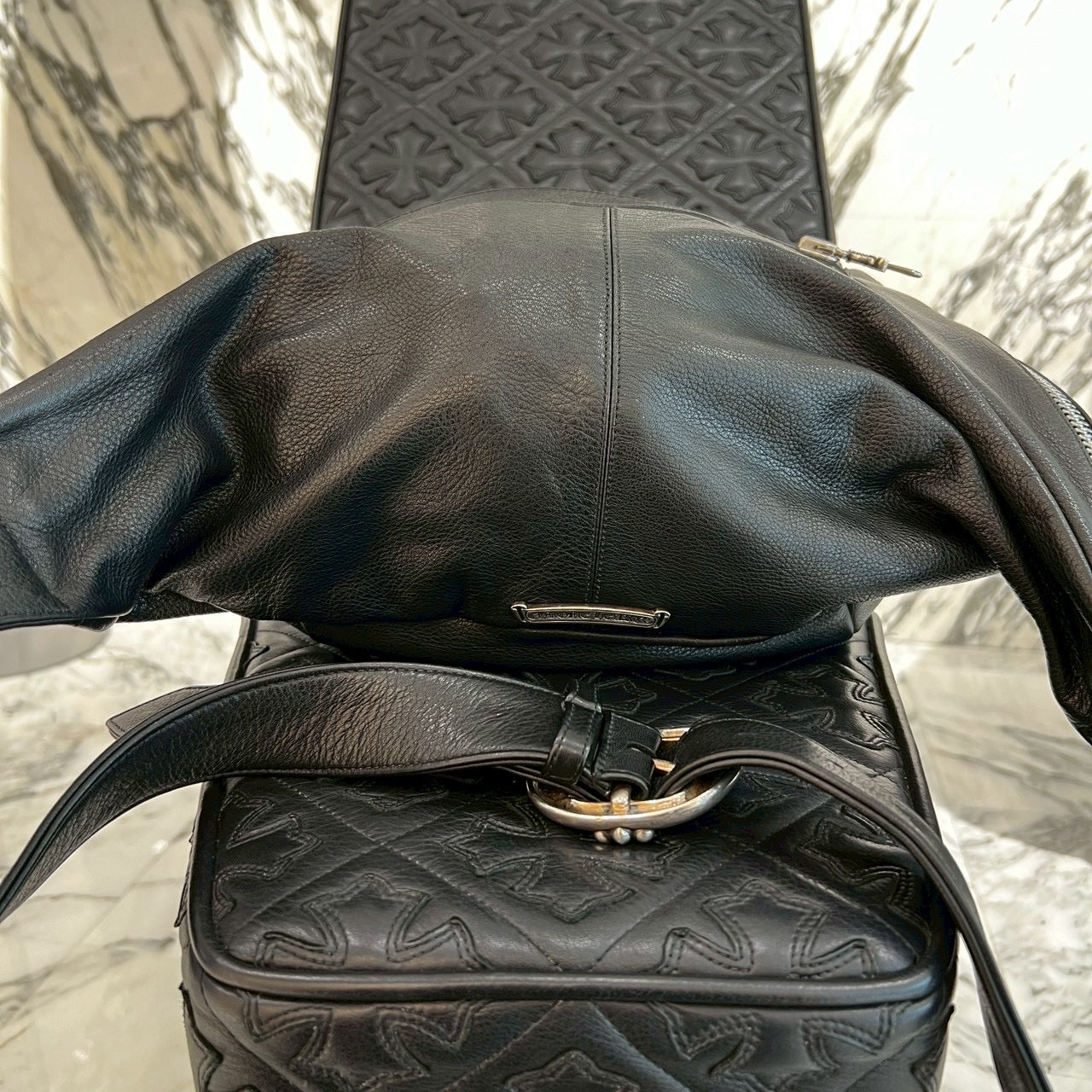 CHROME HEARTS 1 SNAT PACK MEDIUM LEATHER WAIST BAG Size XL クロムハーツ 1スナットパック ミディアムレザー ウェストバッグ サイズXL