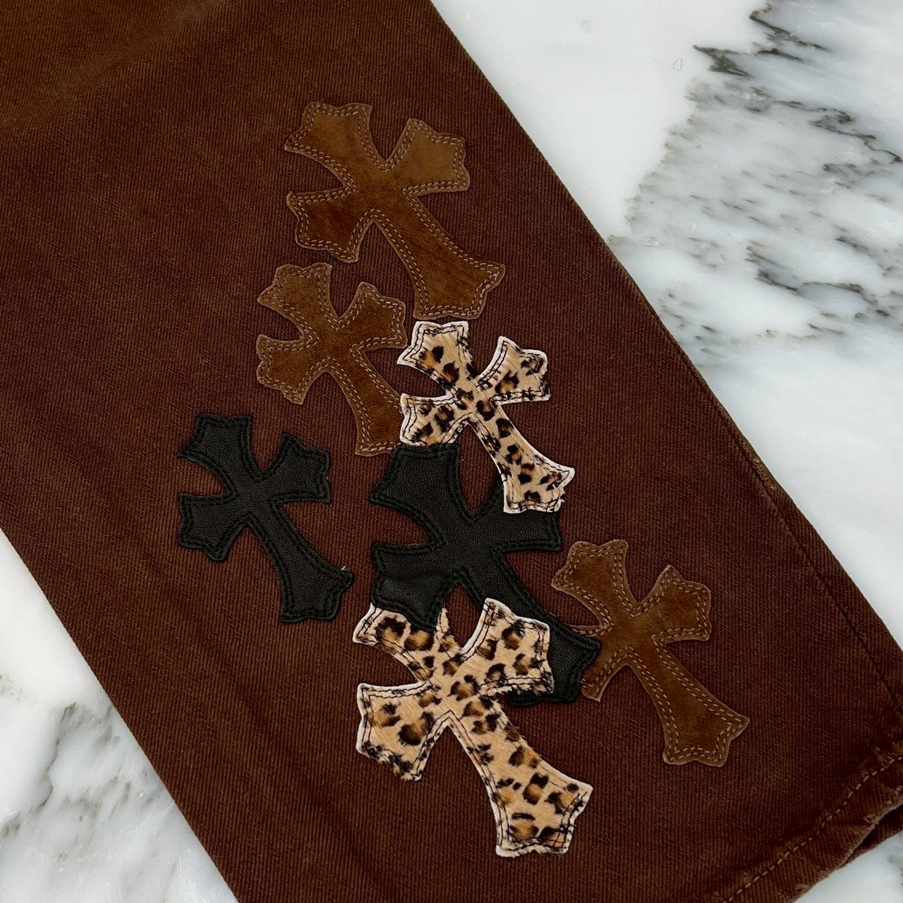 CHROME HEARTS × Levi's Body VNTG Multi Cross Leather Patch Jeans Size 33 クロムハーツ × リーバイスボディ ヴィンテージ クロスレザーパッチ ジーンズ デニムパンツ サイズ33