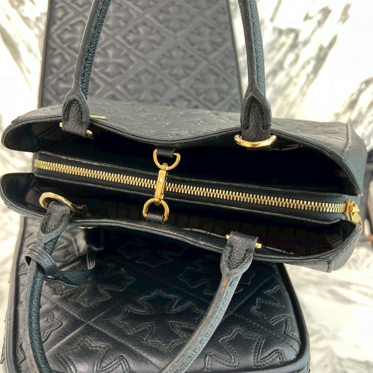 LOUIS VUITTON Monogram Empreinte MONTAIGNE BB Hand Bag M41053 ルイヴィトン モノグラムアンプラント モンテーニュ BB ハンドバッグ