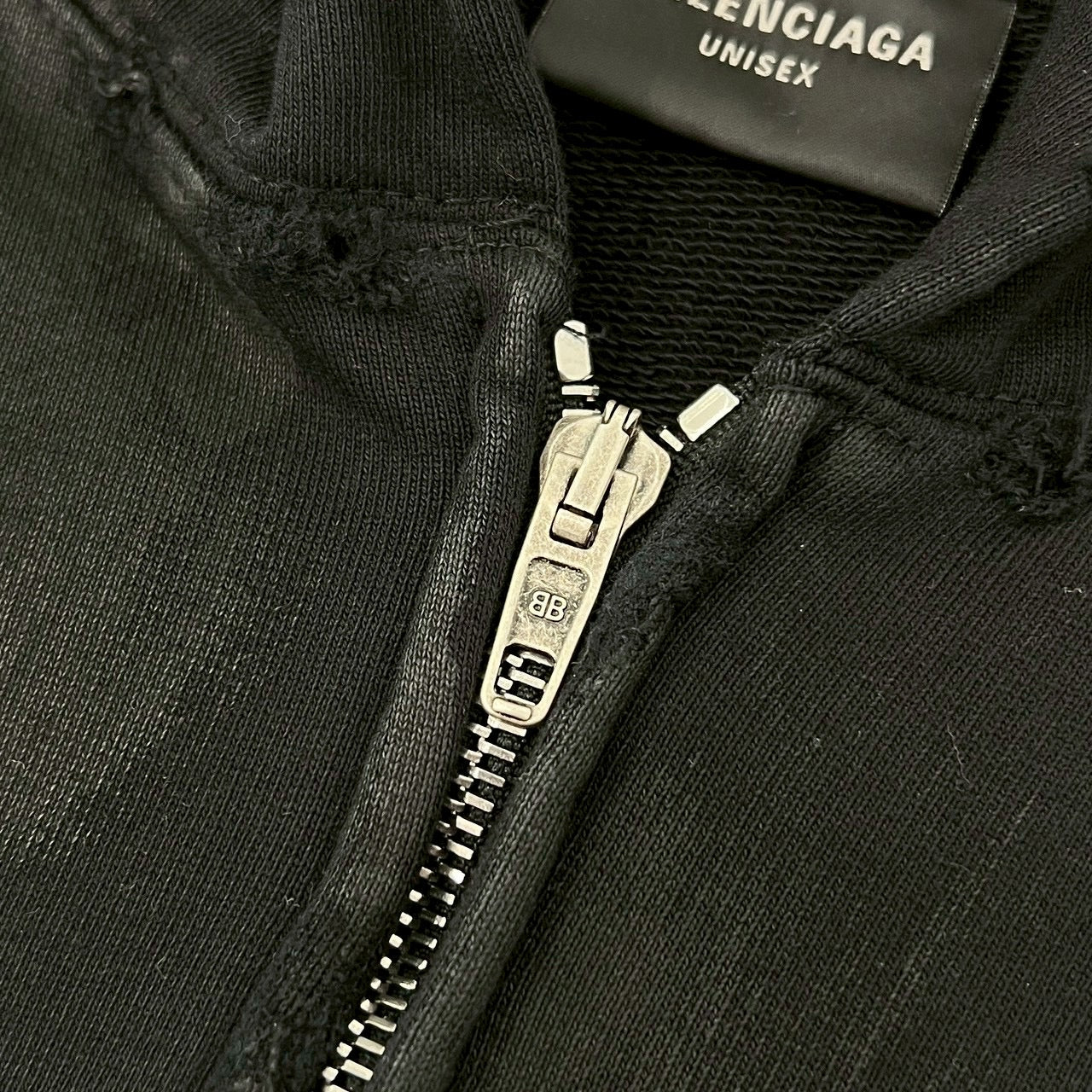 BALENCIAGA 2023AW Heavy Metal Logo Zip Up Hoodie 744454