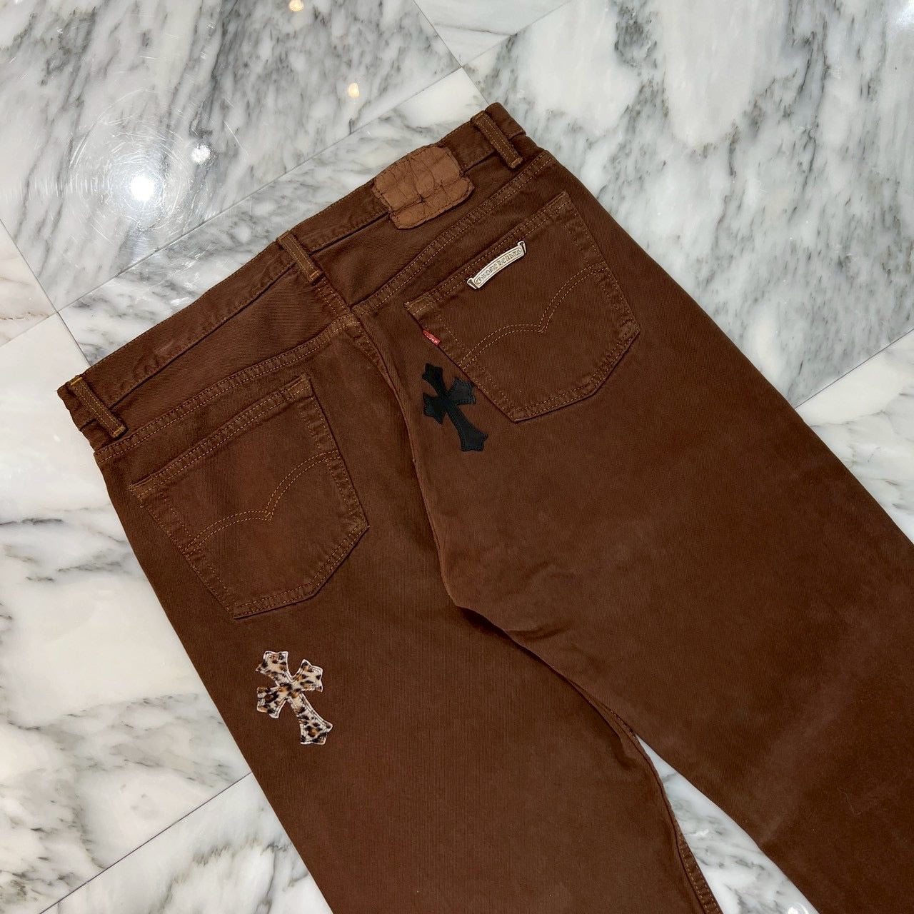 CHROME HEARTS × Levi's Body VNTG Multi Cross Leather Patch Jeans Size 33 クロムハーツ × リーバイスボディ ヴィンテージ クロスレザーパッチ ジーンズ デニムパンツ サイズ33