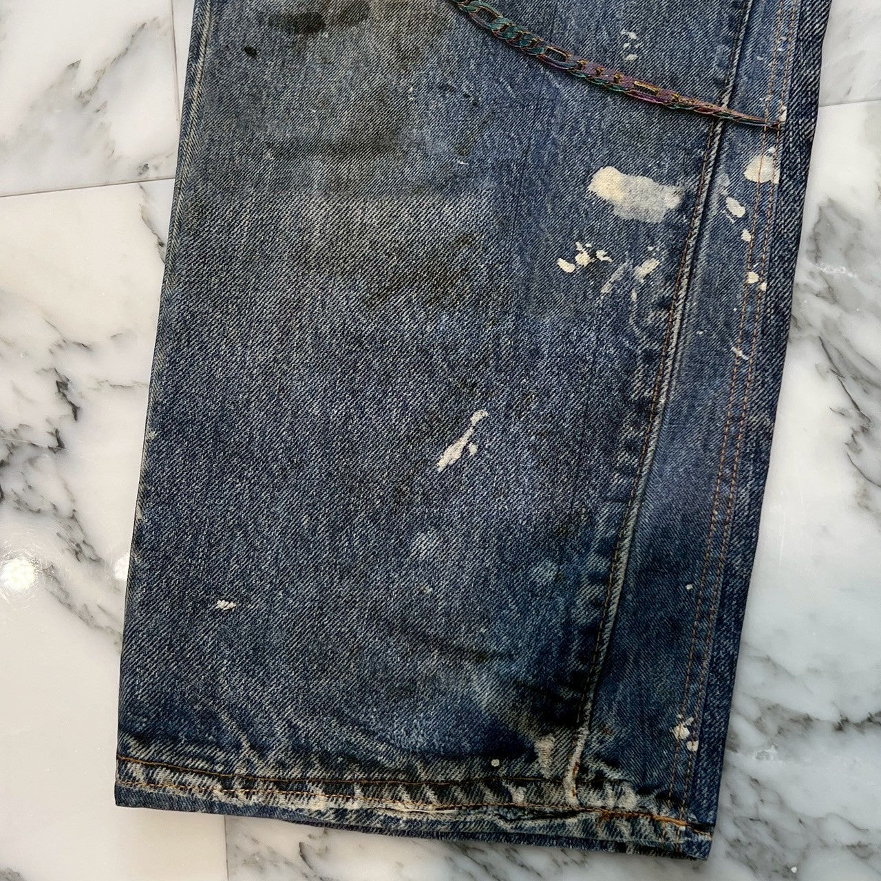 Acne Studios 2024SS Trompe Loeil Chain Graphic Over Denim