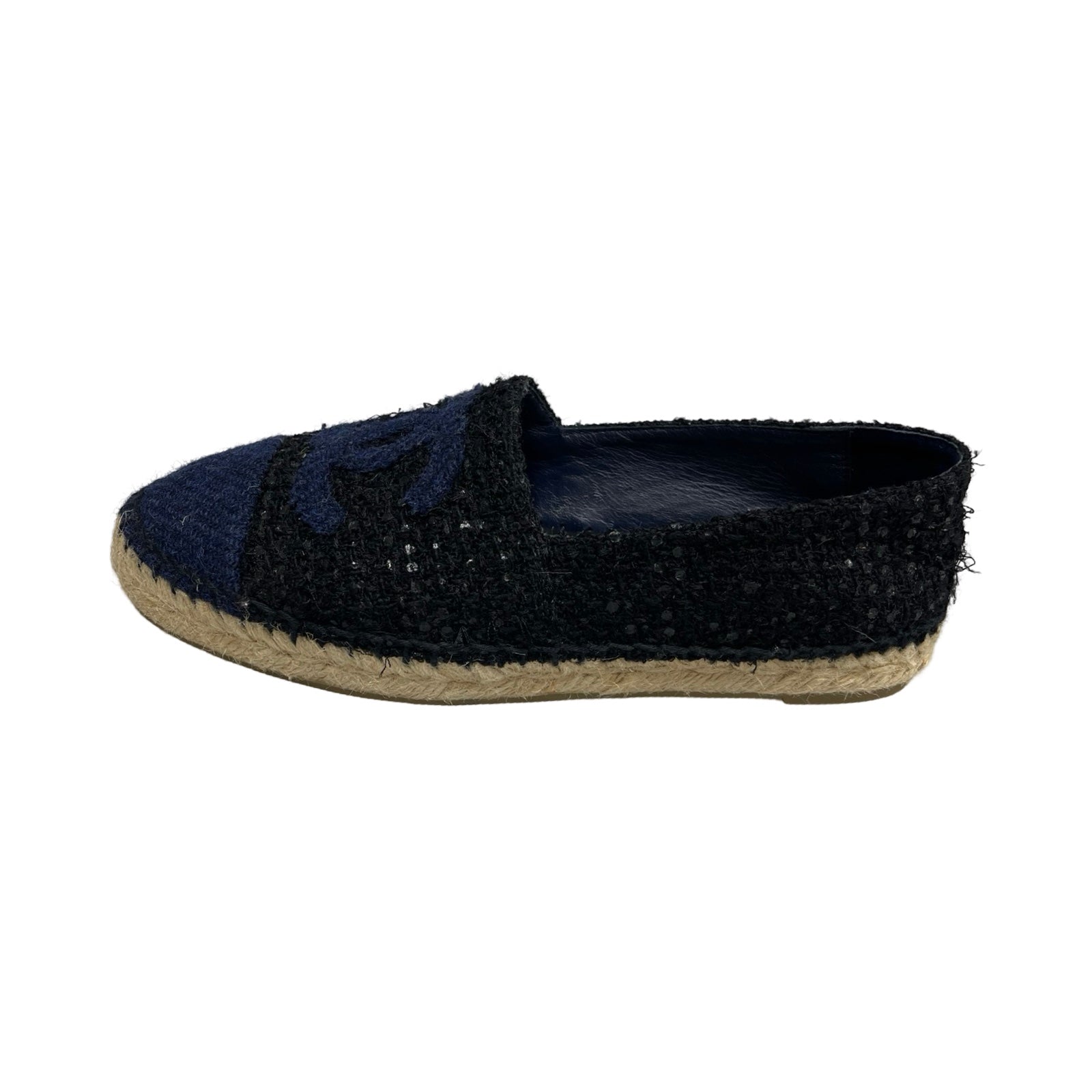 CHANEL Tweed Espadrilles Slip-On G29762 Size 36