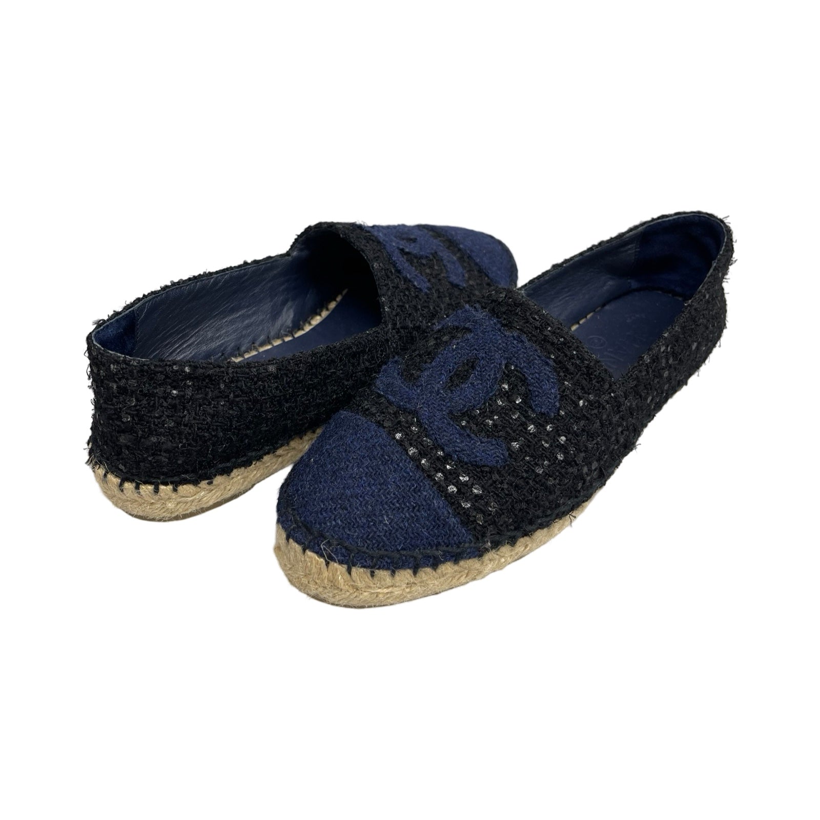 CHANEL Tweed Espadrilles Slip-On G29762 Size 36