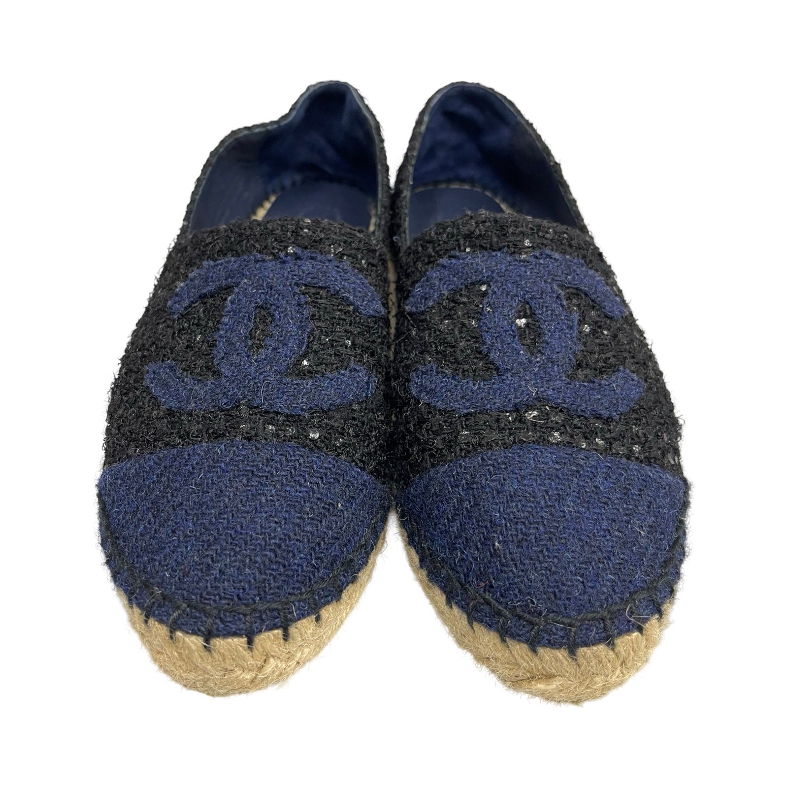 CHANEL Tweed Espadrilles Slip-On G29762 Size 36