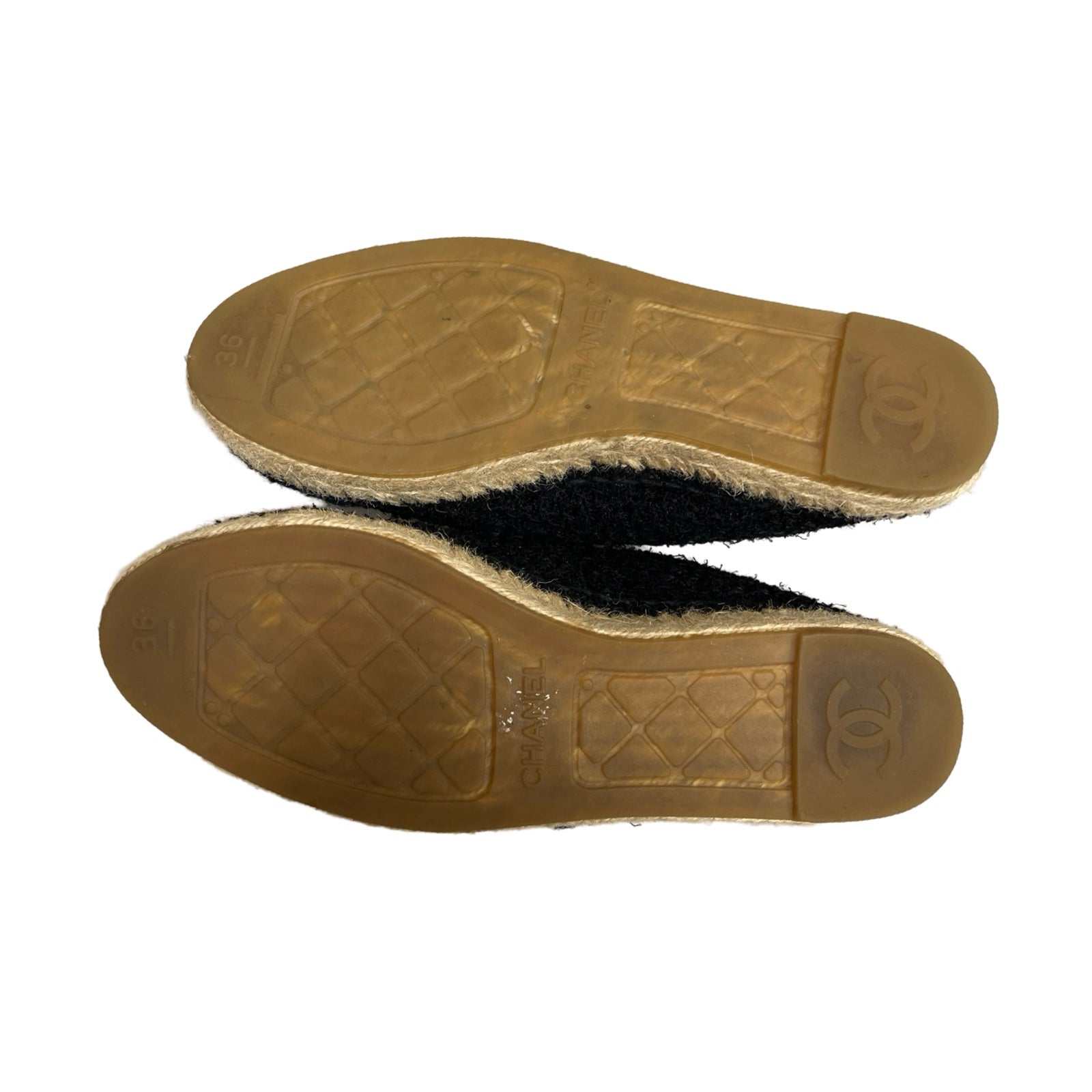 CHANEL Tweed Espadrilles Slip-On G29762 Size 36