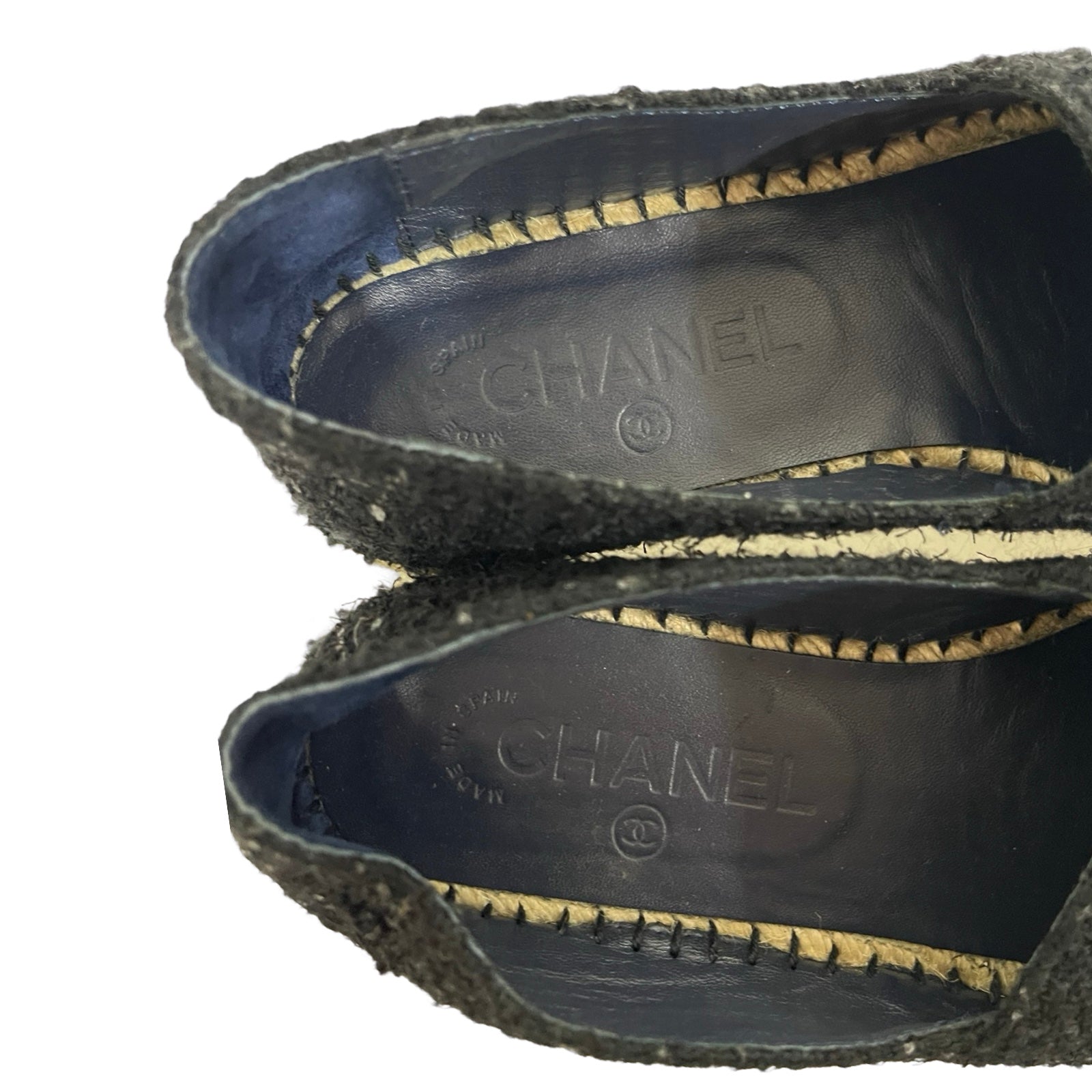 CHANEL Tweed Espadrilles Slip-On G29762 Size 36