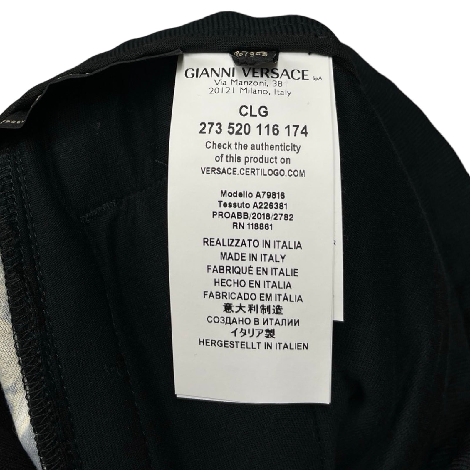 VERSACE 2018SS Baroque Side Print Nylon Jersey Long Pants A79816 A226381 Size 2XL