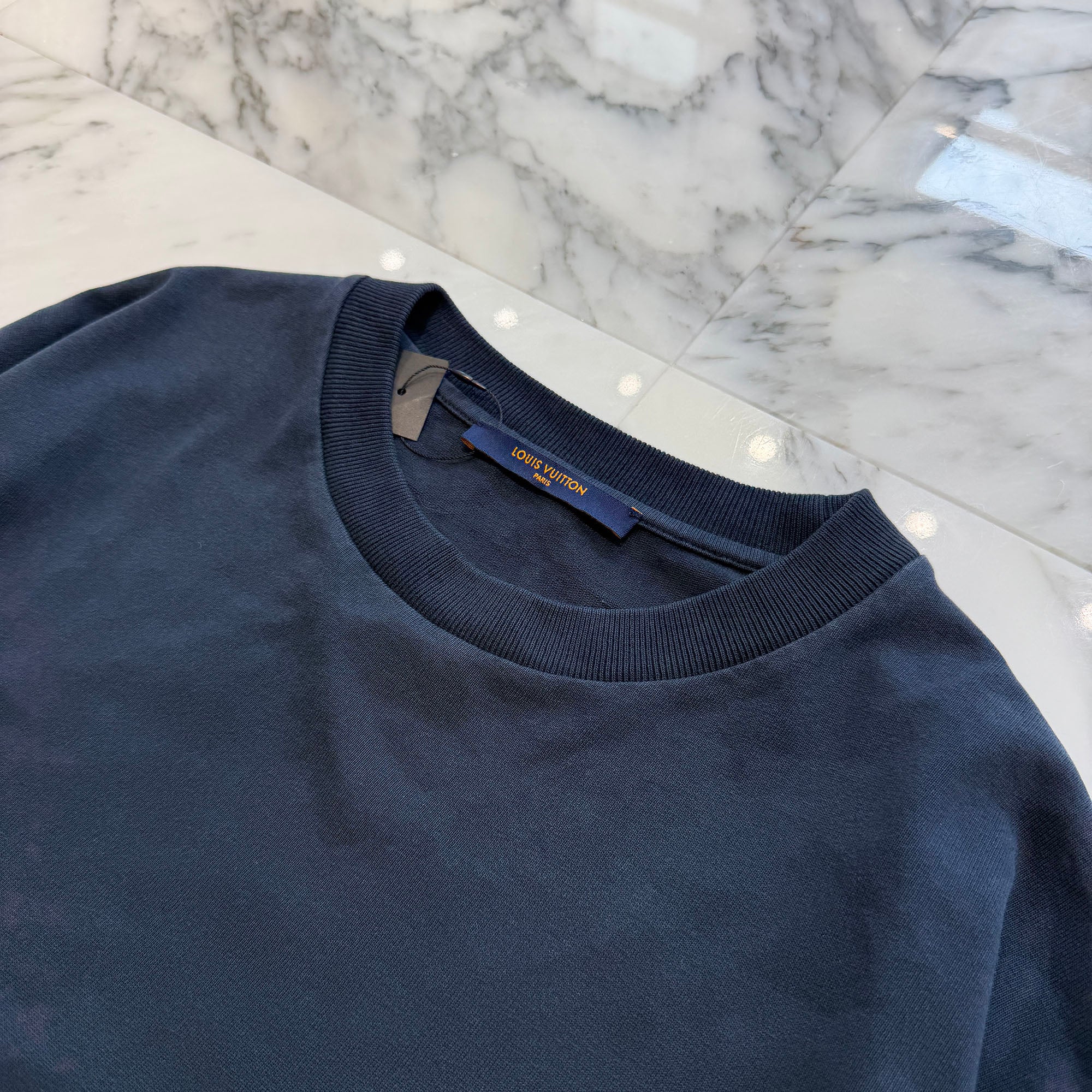 LOUIS VUITTON 2021AW Inside Out Back Neck Tag Crew Neck Long Sleeve Tee HIY46W Size S ルイヴィトン インサイドアウト バックネックタグ クルーネック ロングスリーブTシャツ サイズS