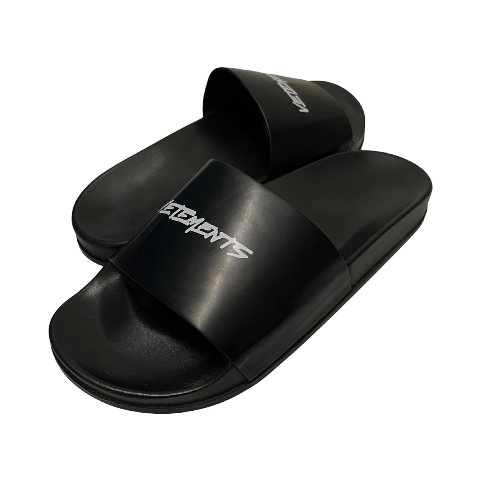 VETEMENTS 2022SS Logo Leather Slides UE52FL500B Size 41