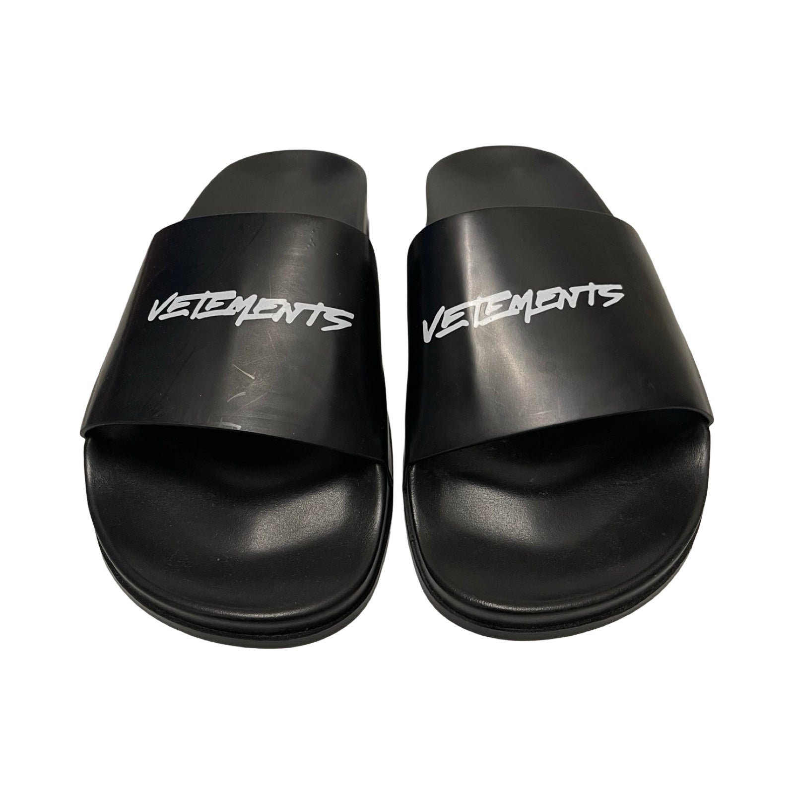 VETEMENTS 2022SS Logo Leather Slides UE52FL500B Size 41
