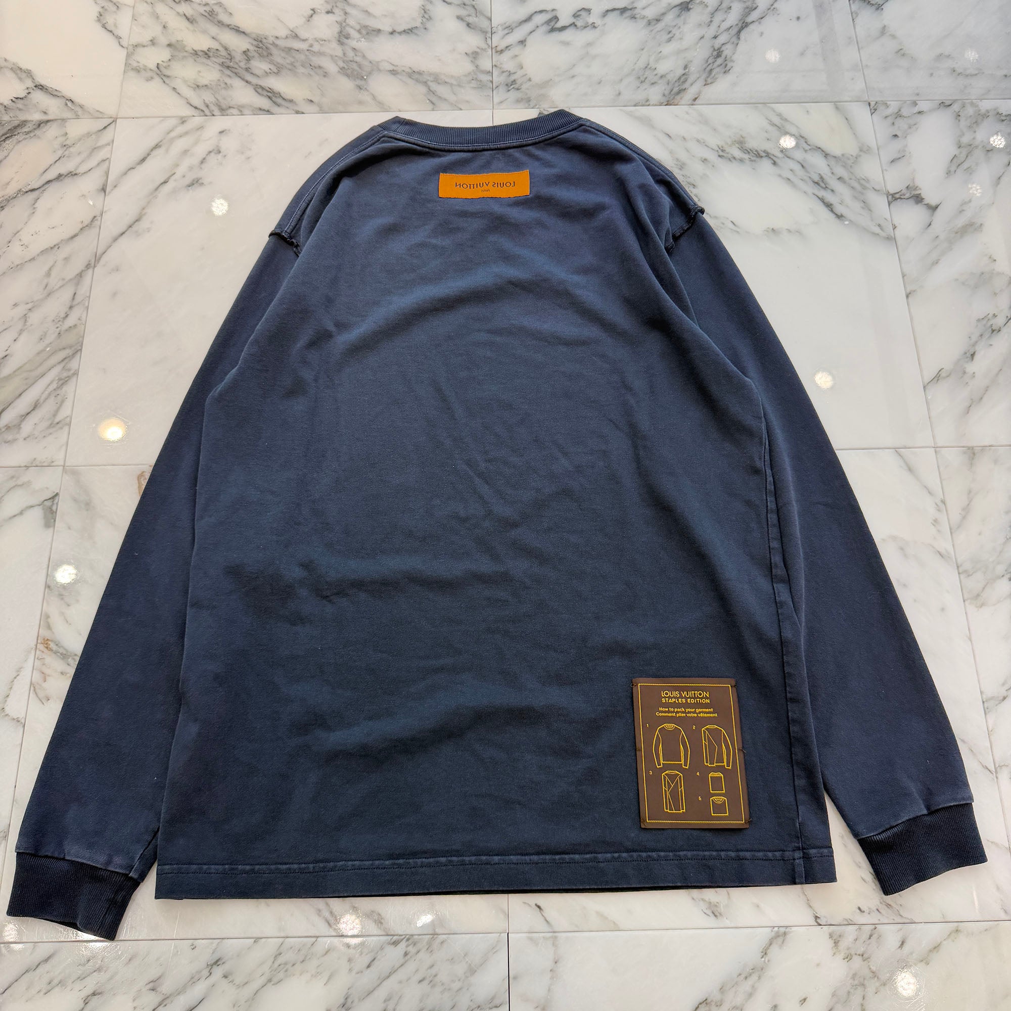 LOUIS VUITTON 2021AW Inside Out Back Neck Tag Crew Neck Long Sleeve Tee HIY46W Size S ルイヴィトン インサイドアウト バックネックタグ クルーネック ロングスリーブTシャツ サイズS