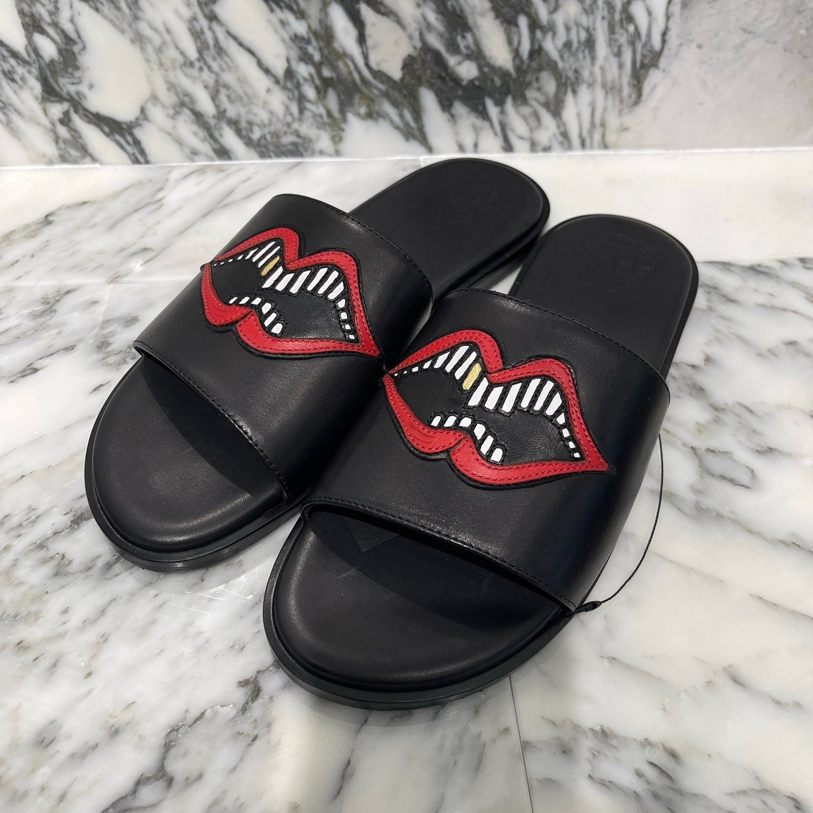 CHROME HEARTS Chomper Leather Patch Sandals Size 42 クロムハーツ チョンパーレザーパッチ サンダル サイズ42