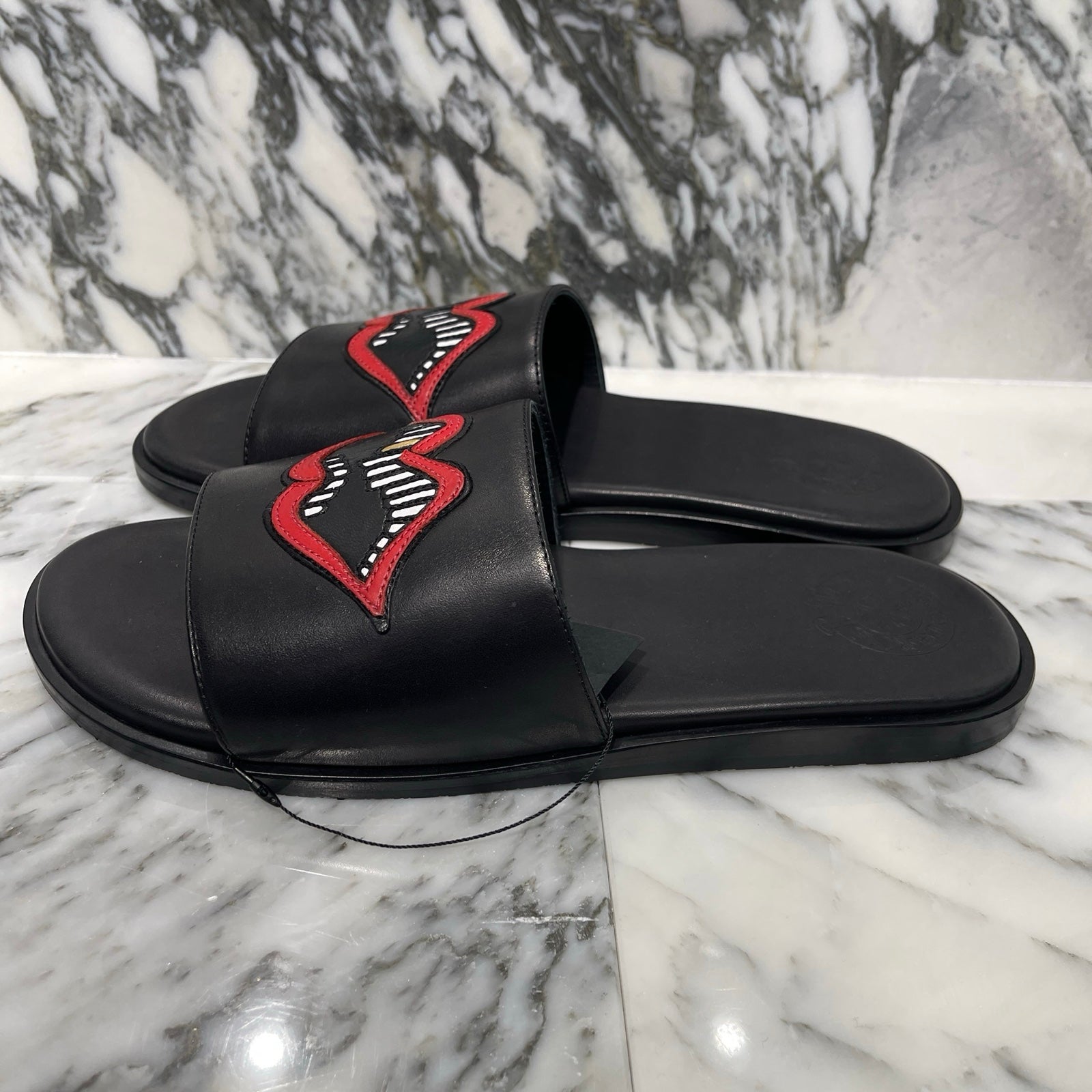 CHROME HEARTS Chomper Leather Patch Sandals Size 42 クロムハーツ