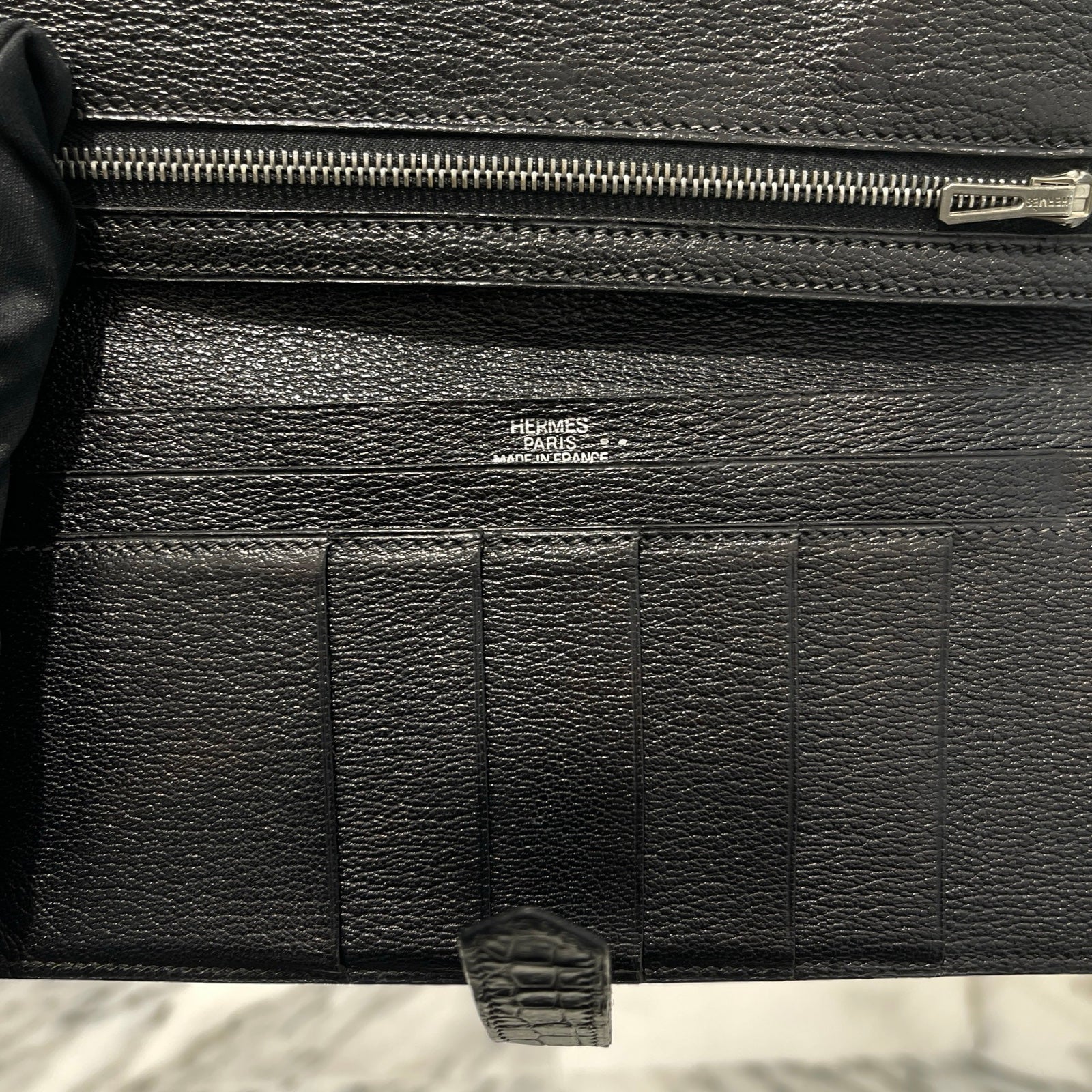 エルメス HERMES ベアン クラシック クロコダイル ニロティカス 長財布 