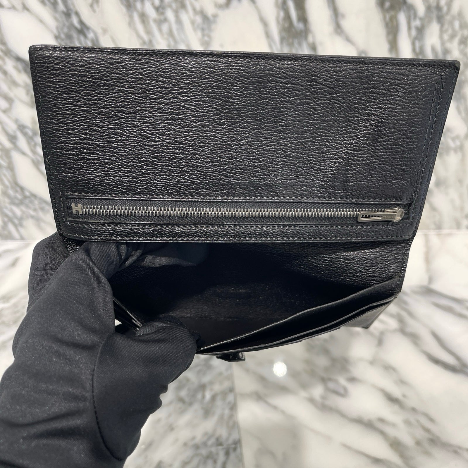 HERMES Bearn Classic Alligator Blue Marine Crocodile エルメス ベアンクラシック アリゲーター ブルーマリン クロコダイル