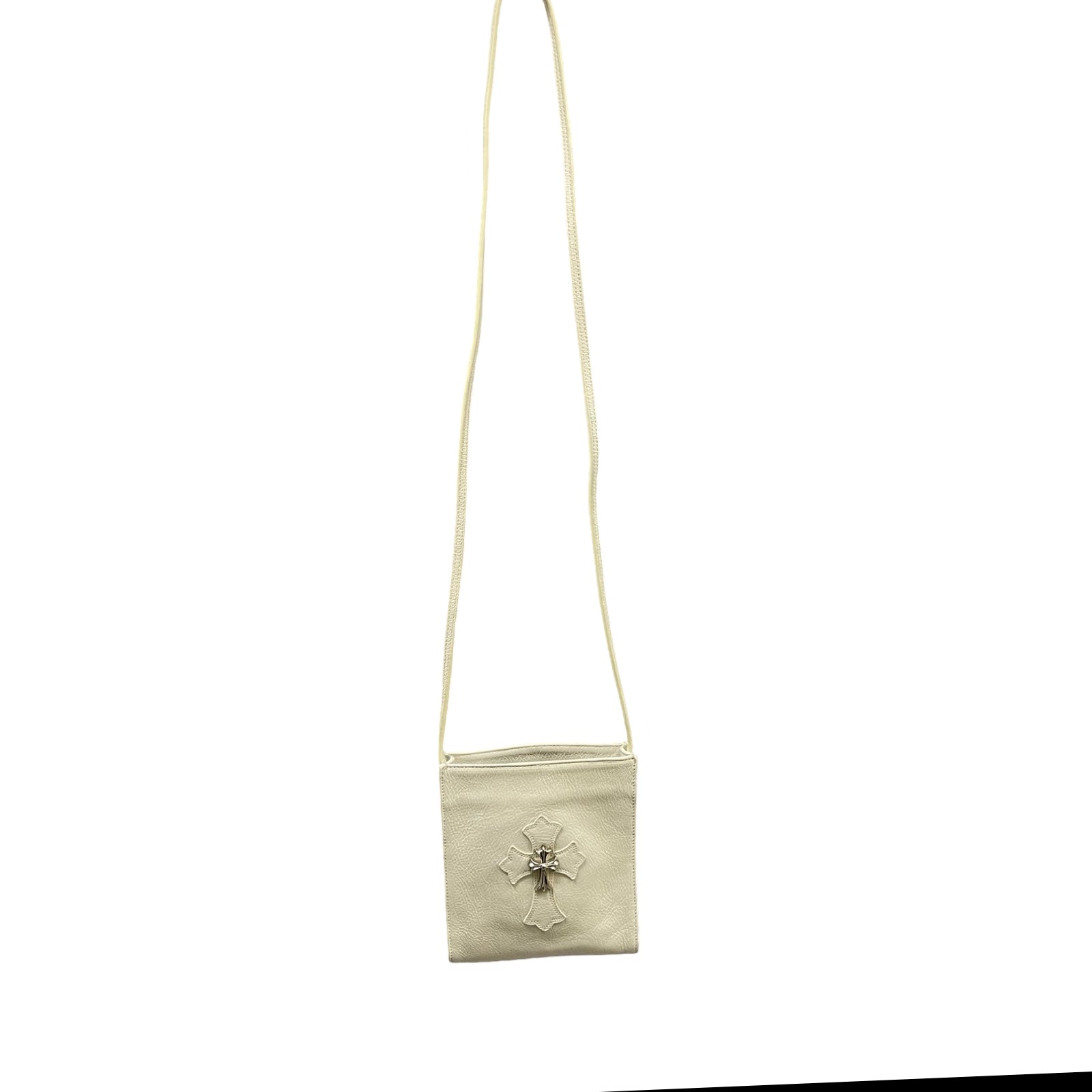 CHROME HEARTS Square Pocket 1 Sliver Cross Patch Leather Shoulder Bag