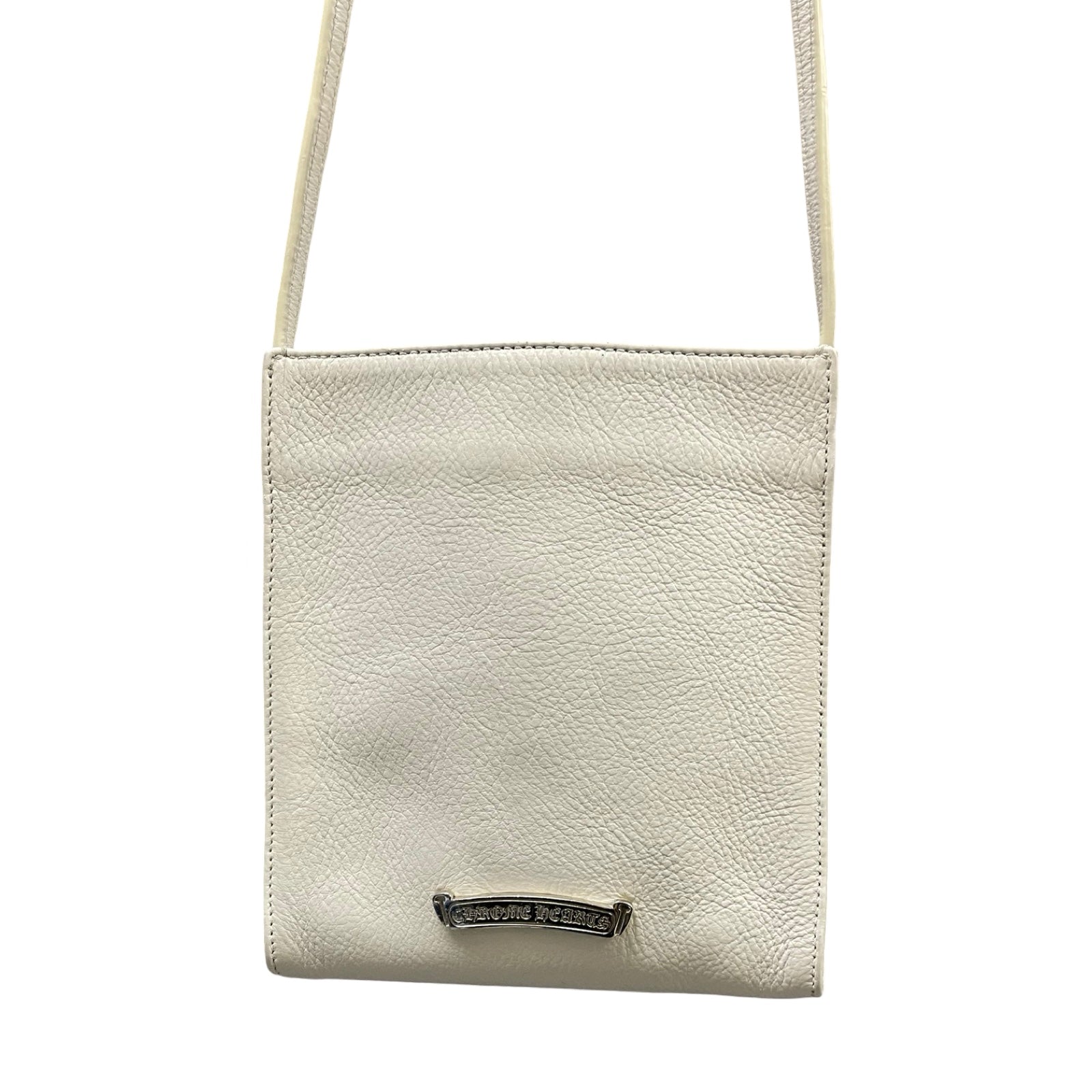 CHROME HEARTS Square Pocket 1 Sliver Cross Patch Leather Shoulder Bag