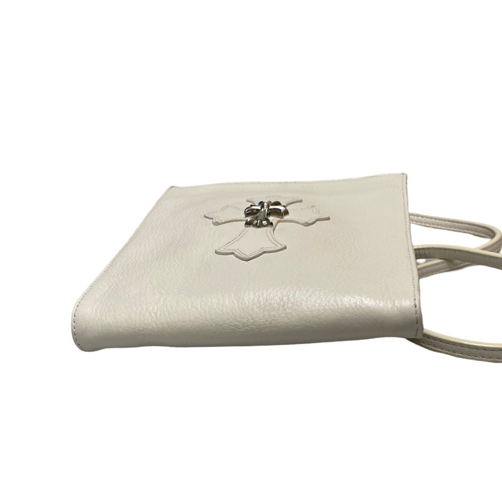 CHROME HEARTS Square Pocket 1 Sliver Cross Patch Leather Shoulder Bag