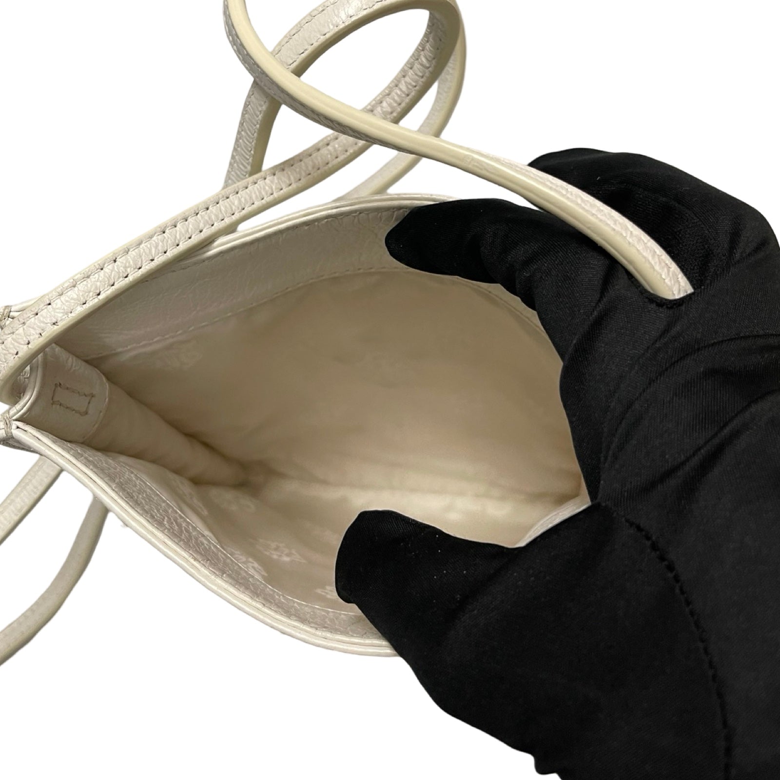 CHROME HEARTS Square Pocket 1 Sliver Cross Patch Leather Shoulder Bag