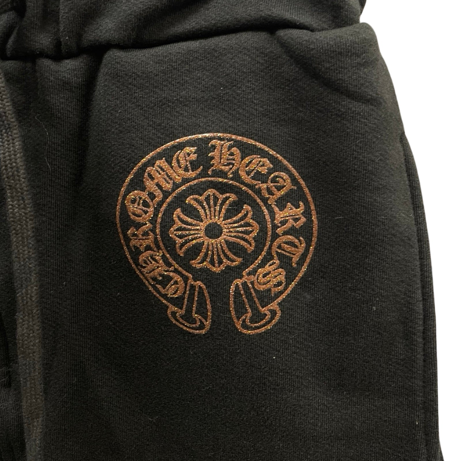 CHROME HEARTS 1998 Glitter Horseshoe Sweat Long Pants Size XL