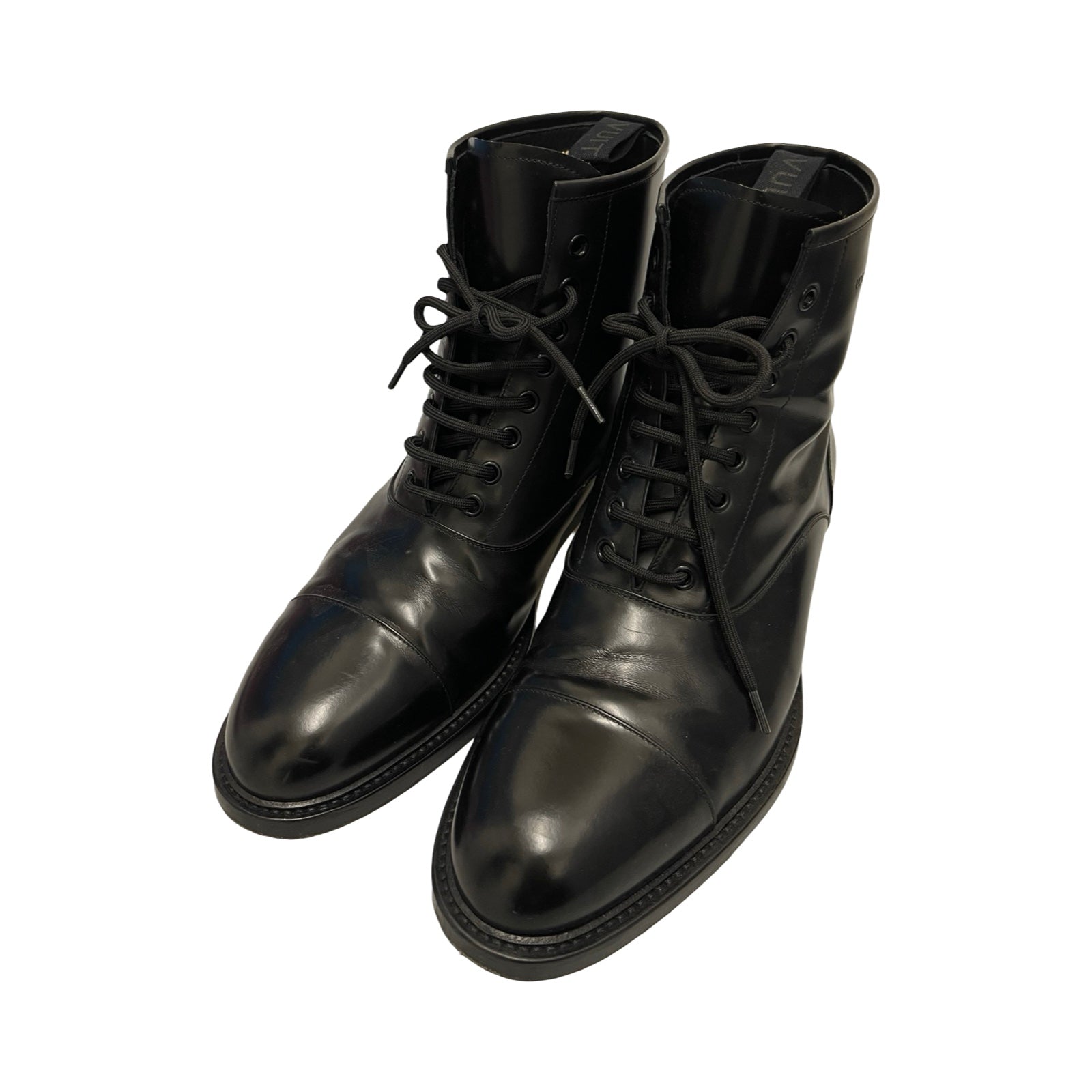 LOUIS VUITTON 8 Hole Straight Tip Lace Up Boots DI0250 Size 7 1/2