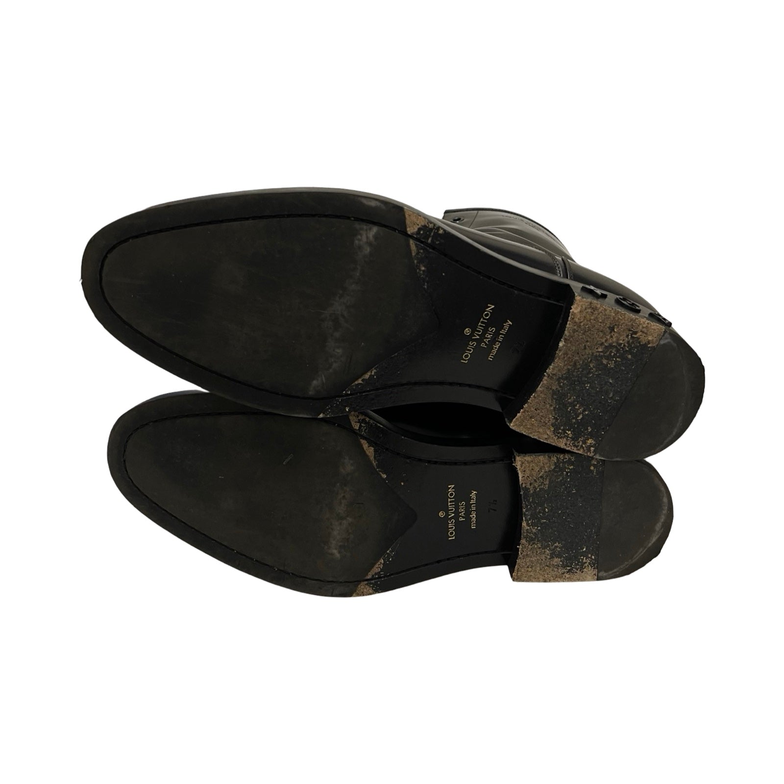 LOUIS VUITTON 8 Hole Straight Tip Lace Up Boots DI0250 Size 7 1/2