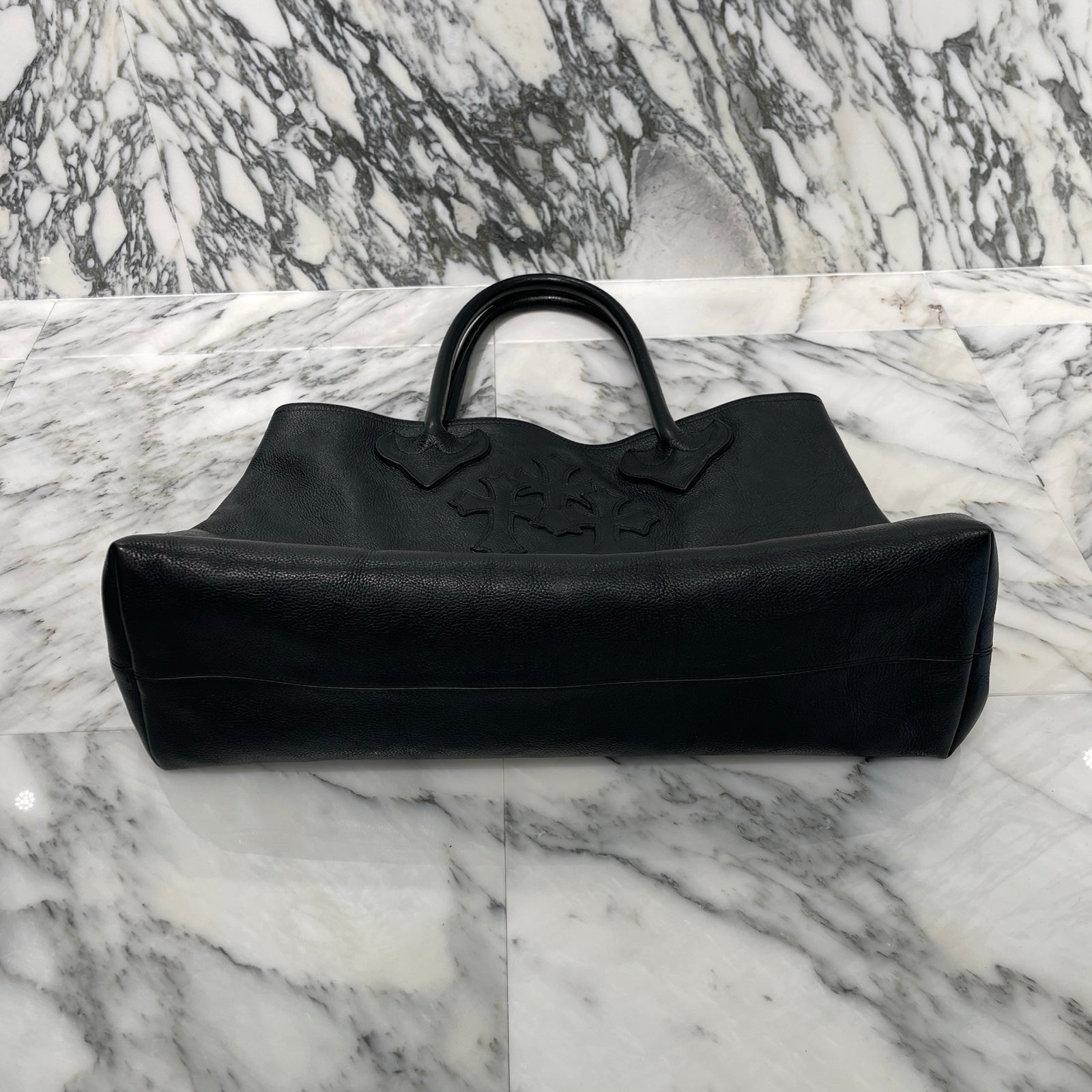 CHROME HEARTS 3 Cemetery Cross Patch Leather Tote Bag クロムハーツ 3セメタリークロス レザーパッチ トートバッグ