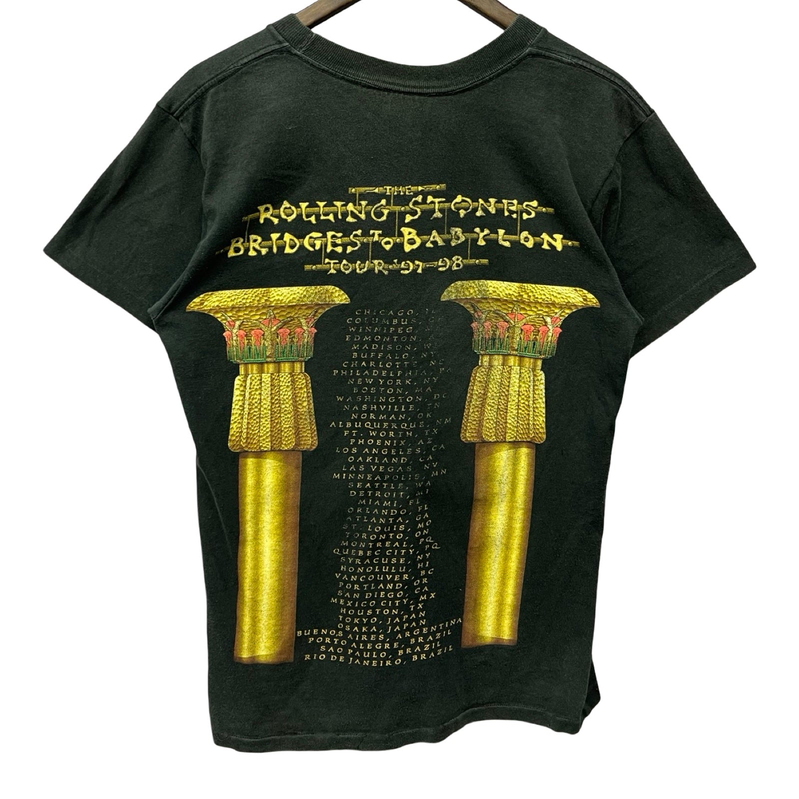 Vintage 90's The Rolling Stones 97-98 Music Tour "BRIDGES TO BABYLON" S/S Tee Size L