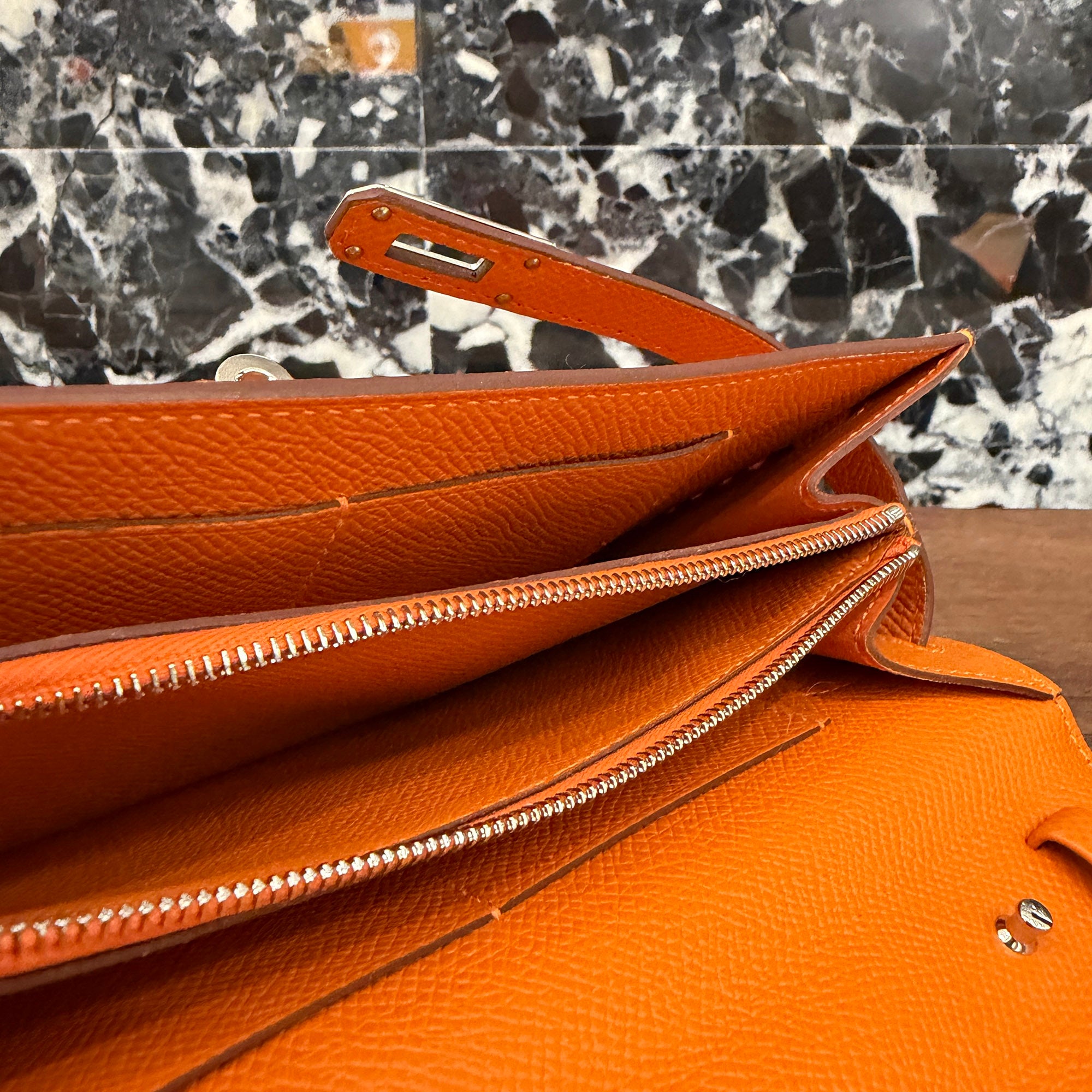 HERMES Kelly To Go Tressage "Orange/Rose Mexico" Long Wallet W刻印 エルメス ケリー トゥー ゴー トレサージュ "オレンジ×ローズメキシコ" ロング ウォレット W刻印