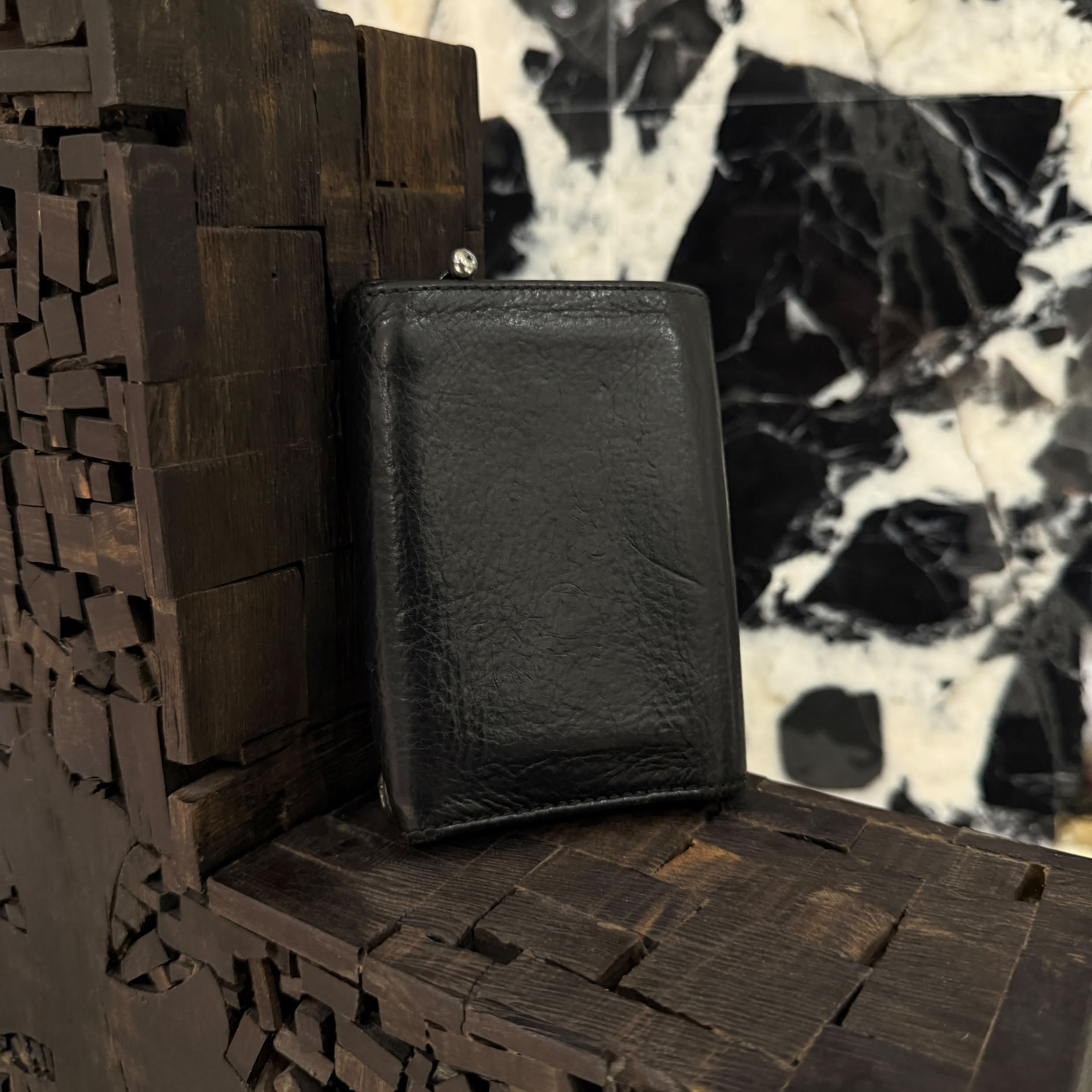 CHROME HEARTS 3 FOLD Cross Ball Button Leather Wallet クロムハーツ