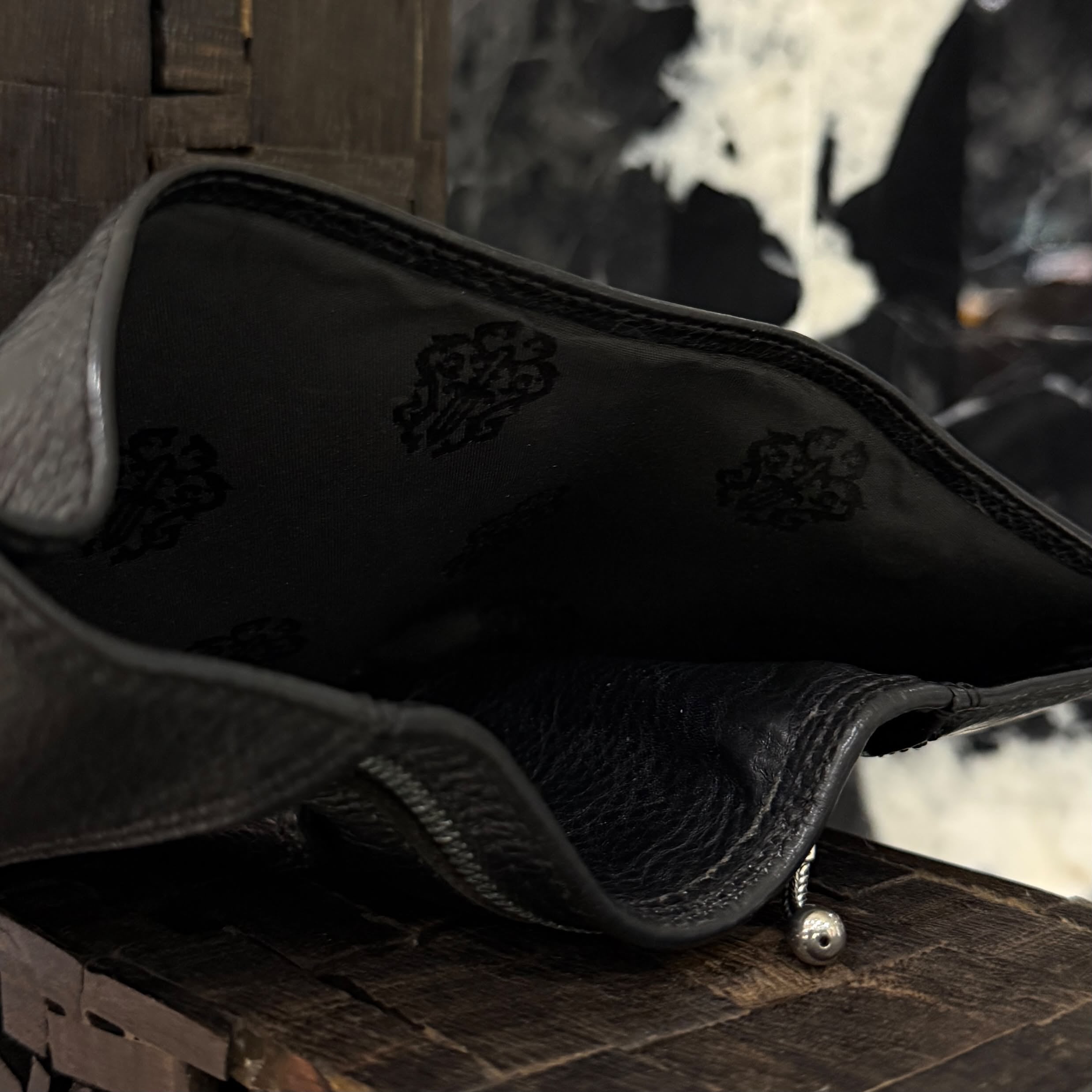 CHROME HEARTS 3 FOLD Cross Ball Button Leather Wallet クロムハーツ
