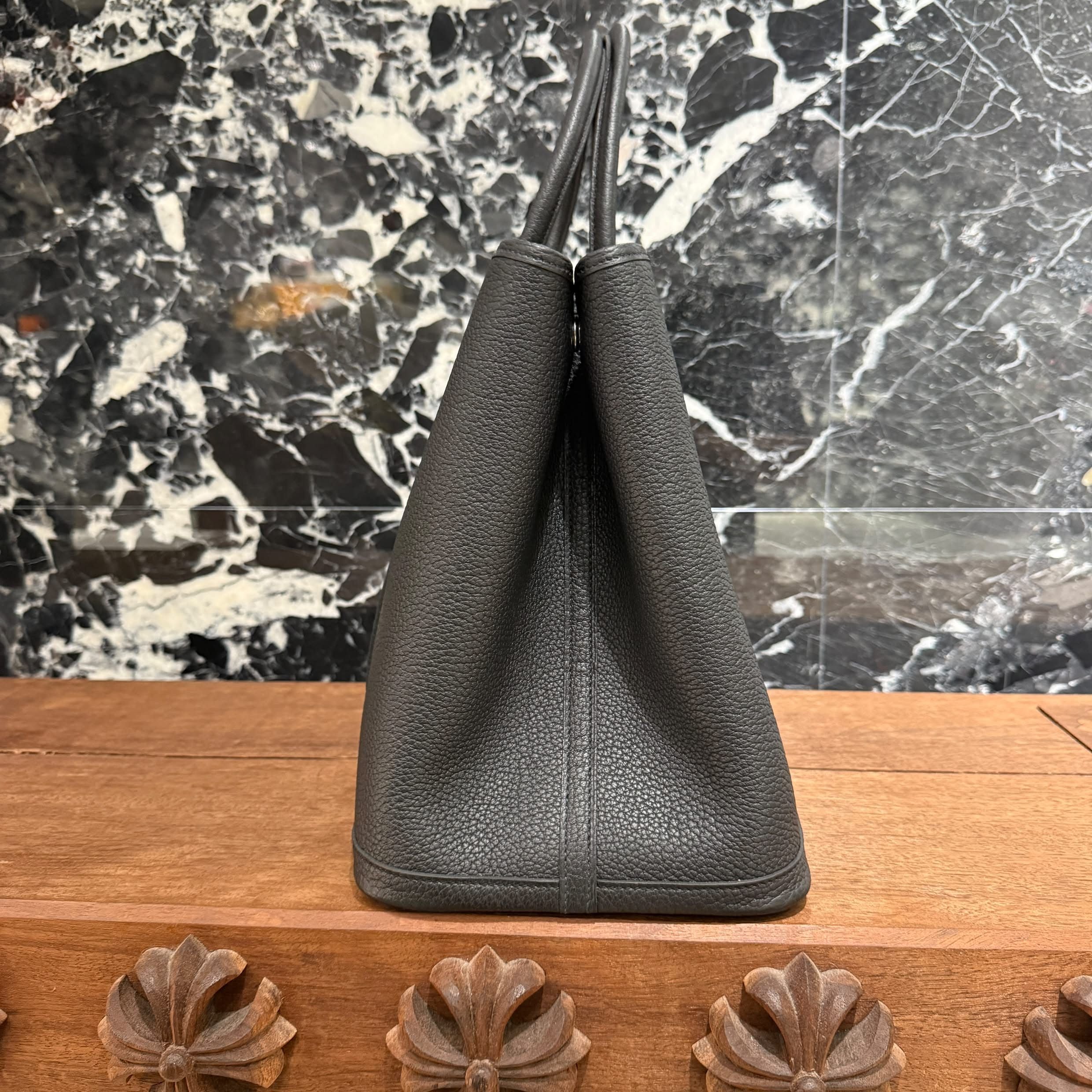 HERMES Garden Party PM "NOIR" Hand Bag W刻印 エルメス ガーデンパーティ PM "アルドワーズ"ハンドバッグ W刻印