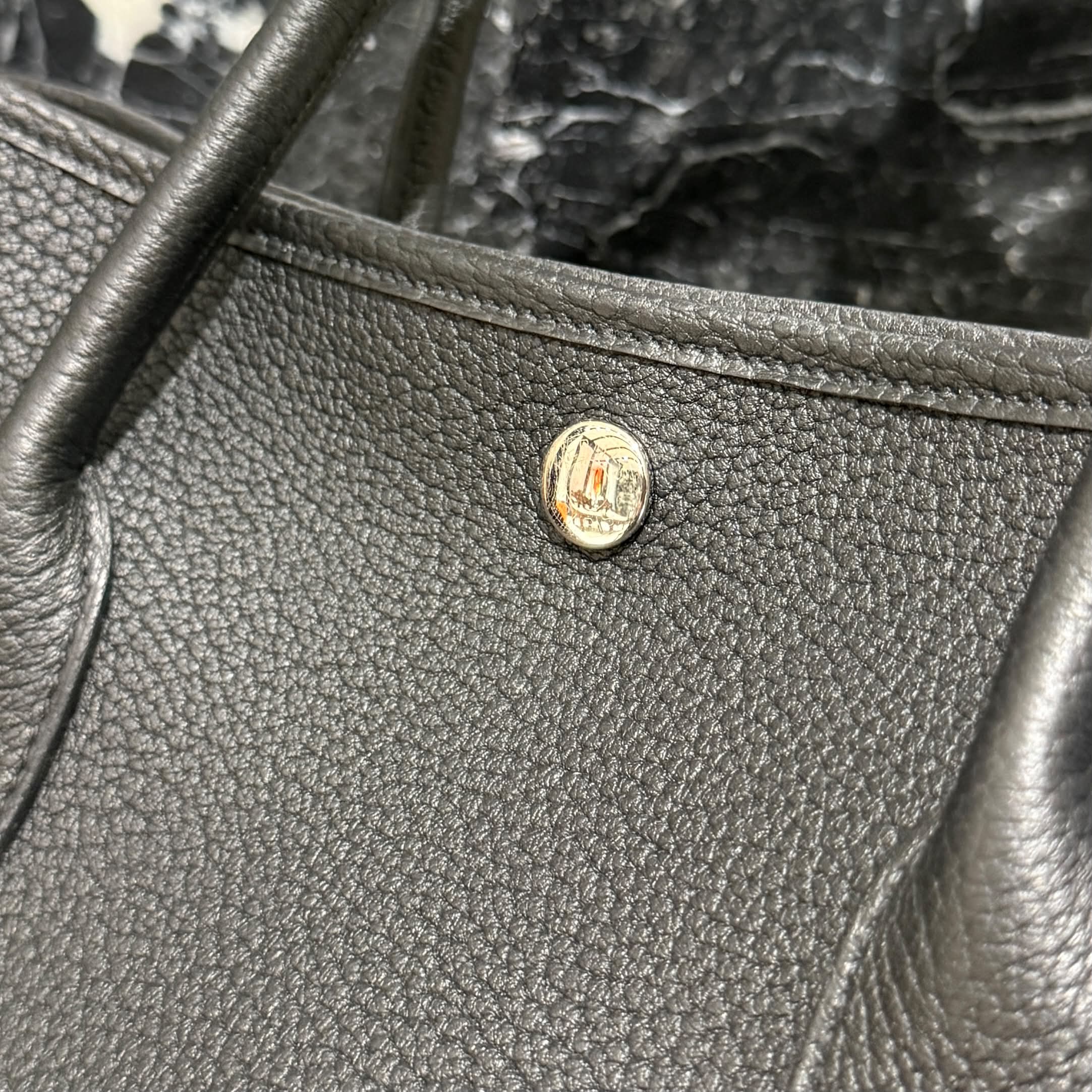 HERMES Garden Party PM "NOIR" Hand Bag W刻印 エルメス ガーデンパーティ PM "アルドワーズ"ハンドバッグ W刻印