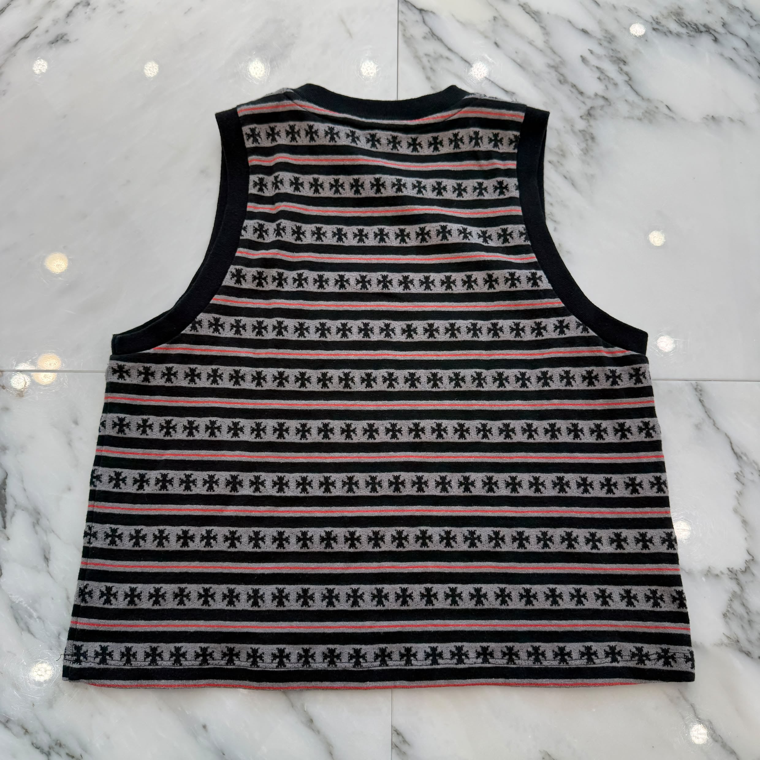 CHROME HEARTS × MATTY BOY Y NOT Chomper Embroidery Stripe Tank Top Size S クロムハーツ × マッティボーイ ワイノット チョンパー刺繍 ストライプ タンクトップ サイズS