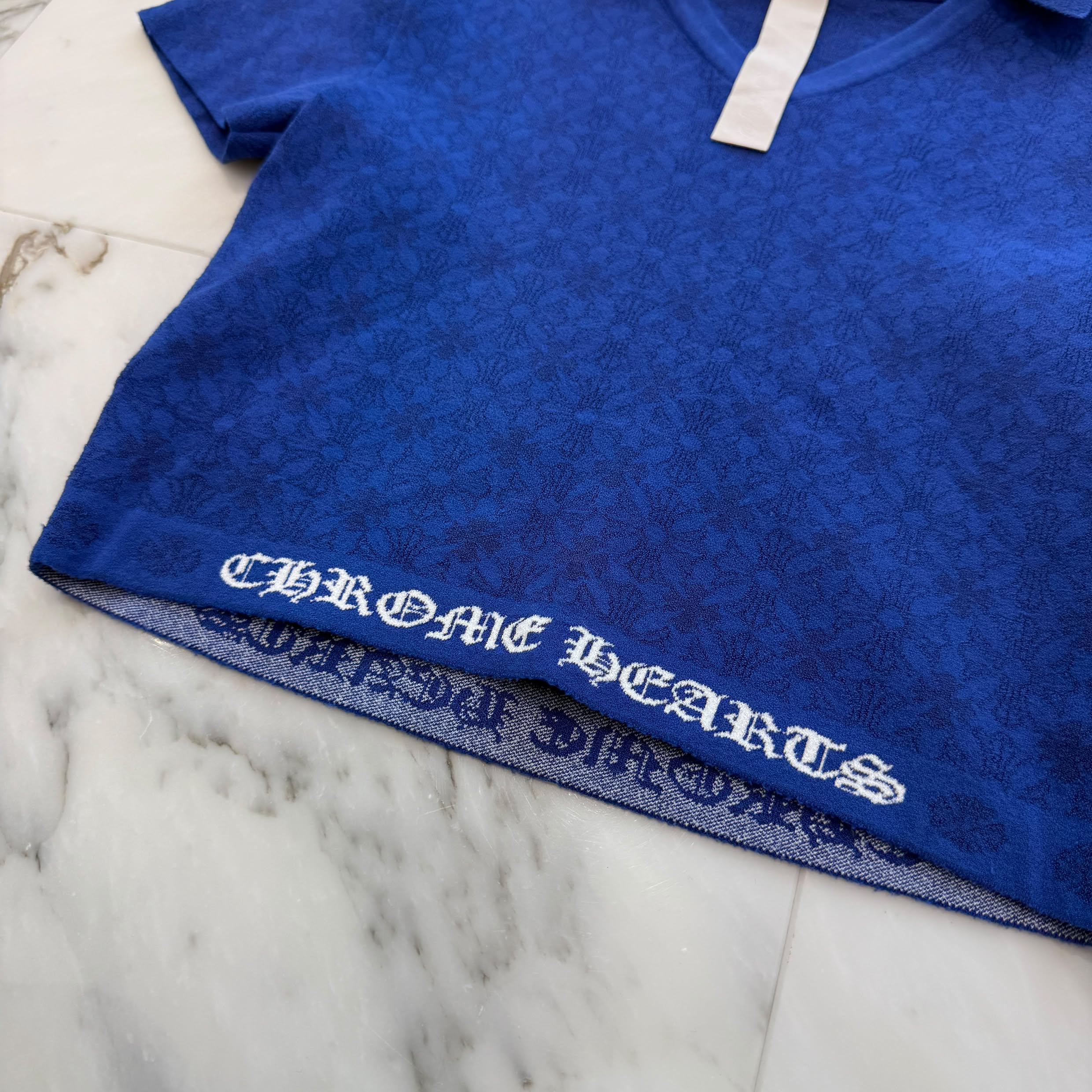CHROME HEARTS Y NOT V-Neck Rayon Polo Shirt Size XS クロムハーツ ワイノット Vネック レーヨン ポロシャツ サイズXS