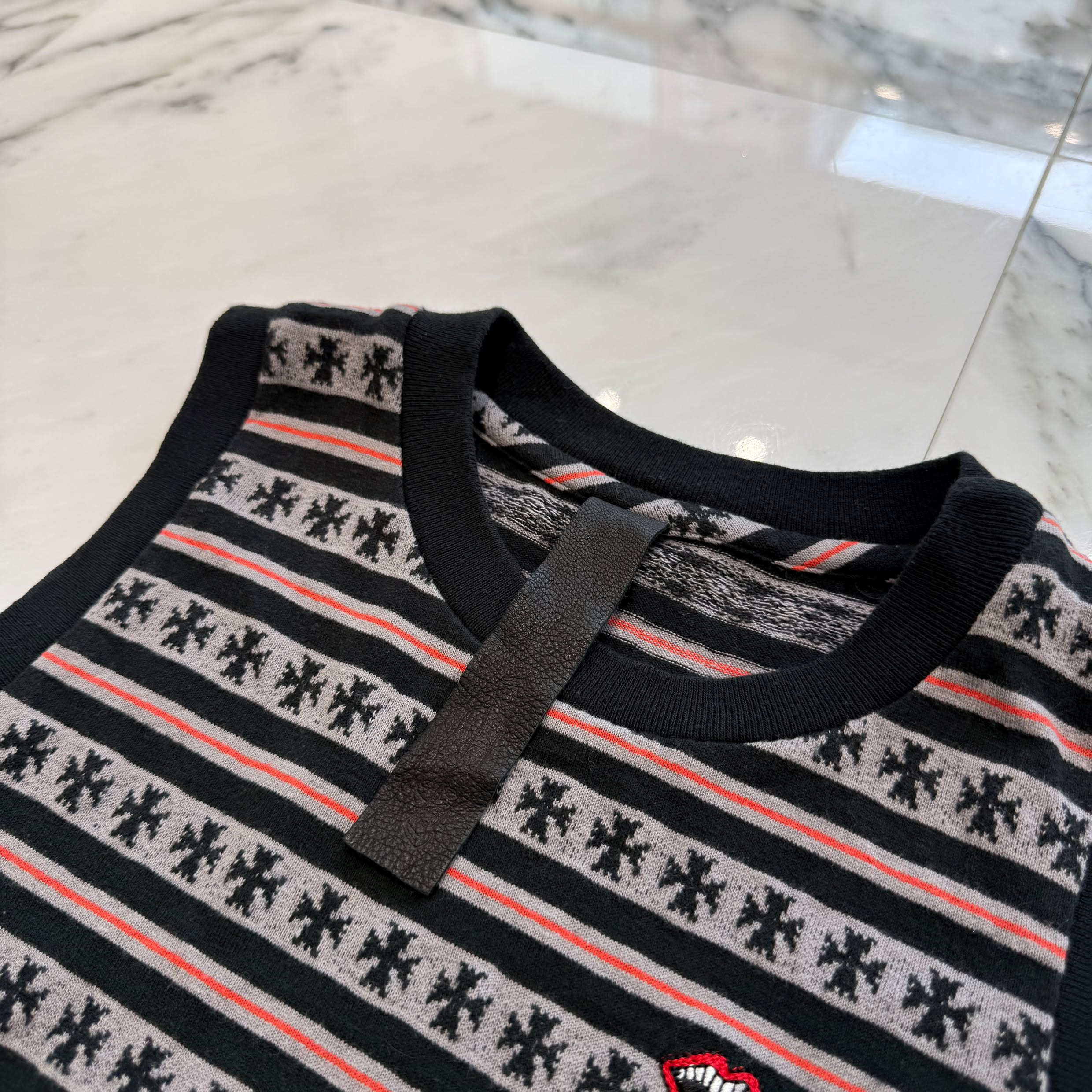 CHROME HEARTS × MATTY BOY Y NOT Chomper Embroidery Stripe Tank Top Size S クロムハーツ × マッティボーイ ワイノット チョンパー刺繍 ストライプ タンクトップ サイズS