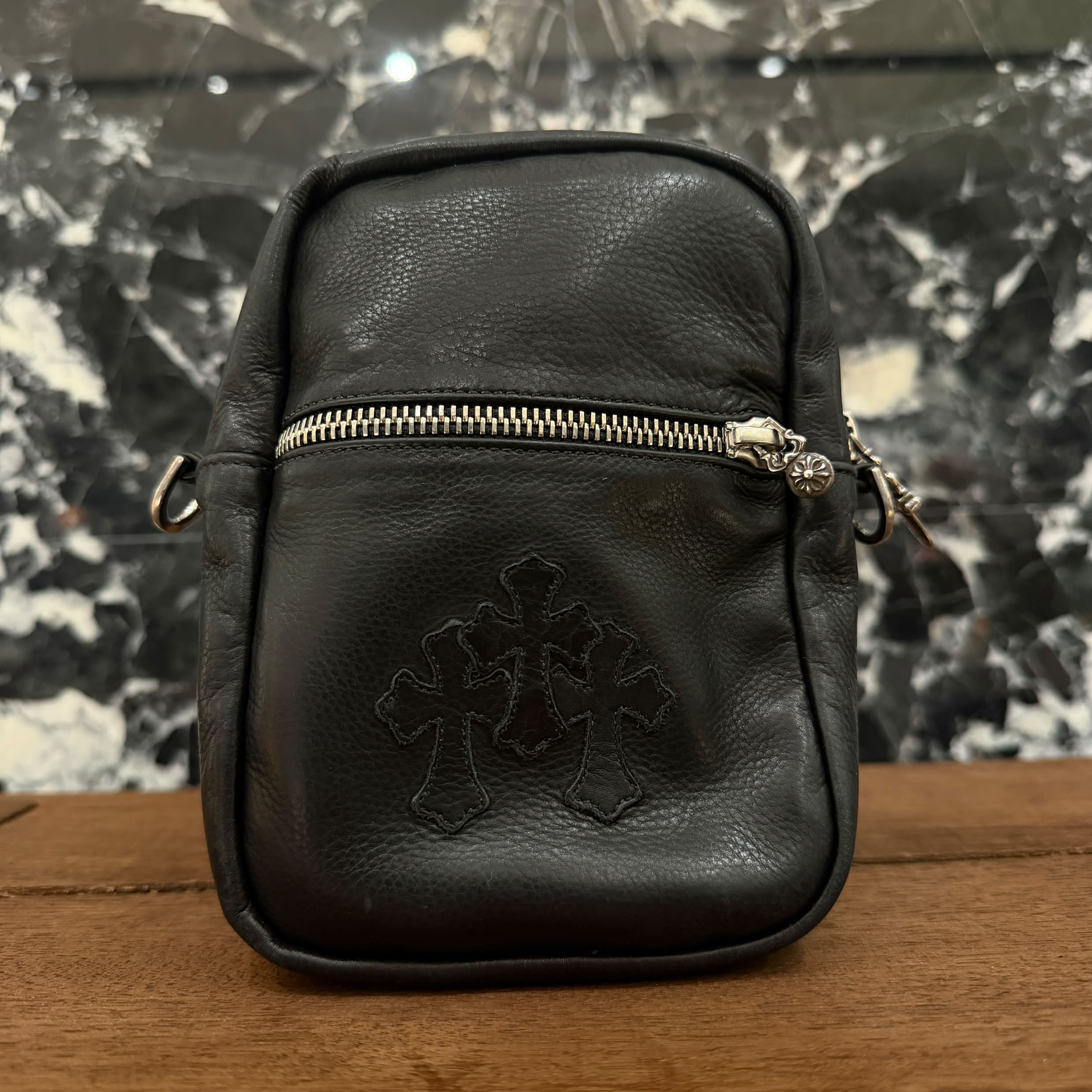 CHROME HEARTS TAKAMINI 3 Cemetery Cross Patch Shoulder Bag クロム