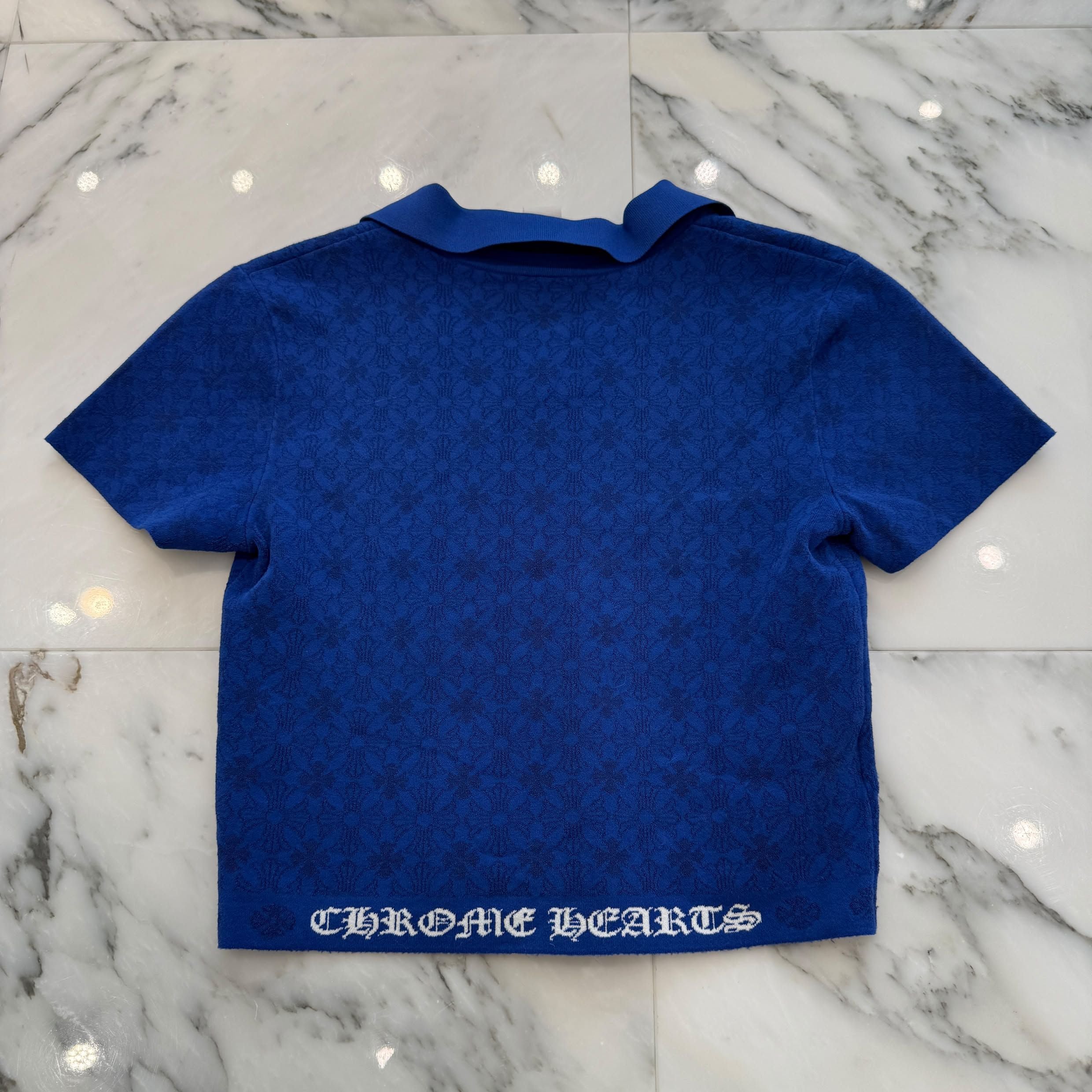 CHROME HEARTS Y NOT V-Neck Rayon Polo Shirt Size XS クロムハーツ ワイノット Vネック レーヨン ポロシャツ サイズXS