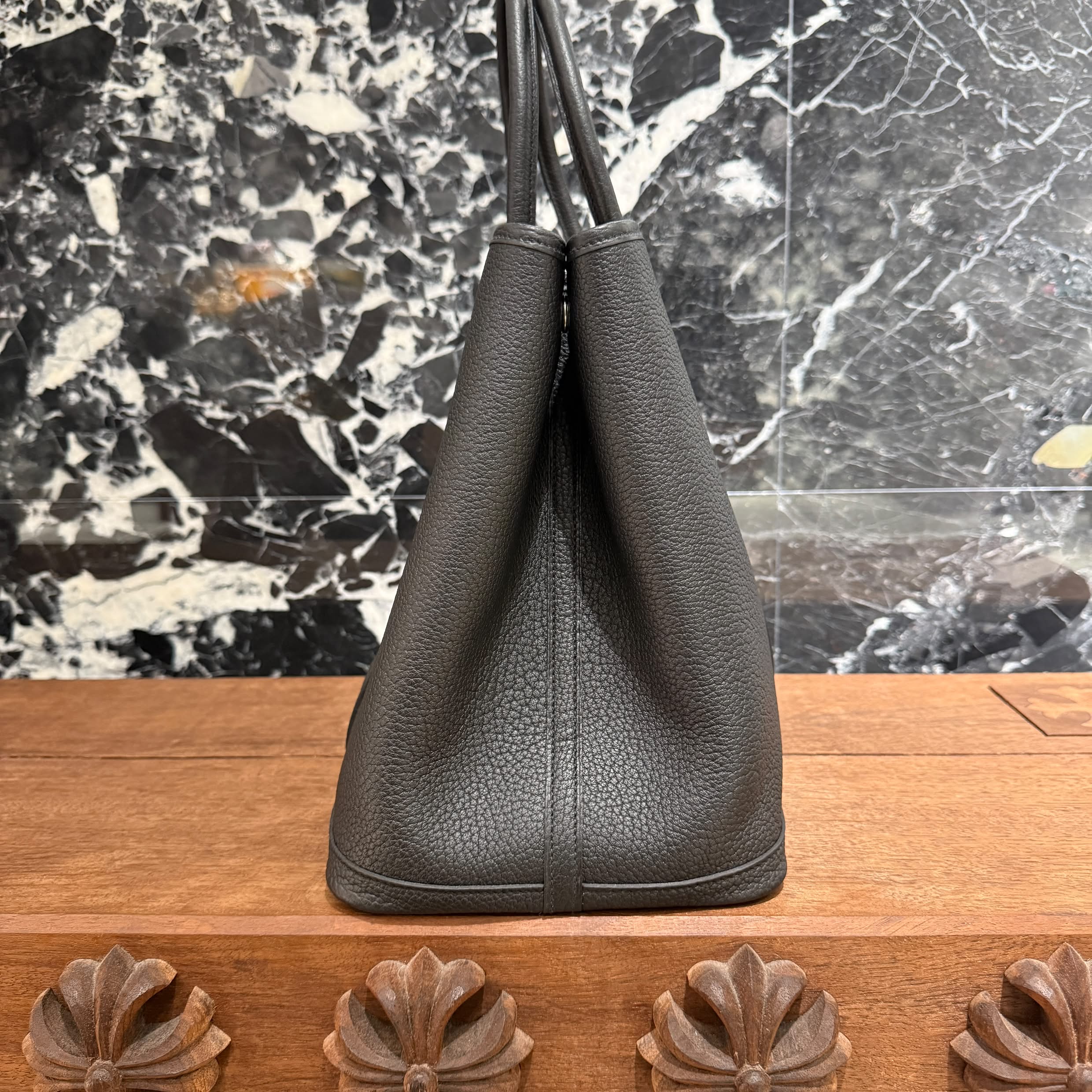 HERMES Garden Party PM "NOIR" Hand Bag W刻印 エルメス ガーデンパーティ PM "アルドワーズ"ハンドバッグ W刻印