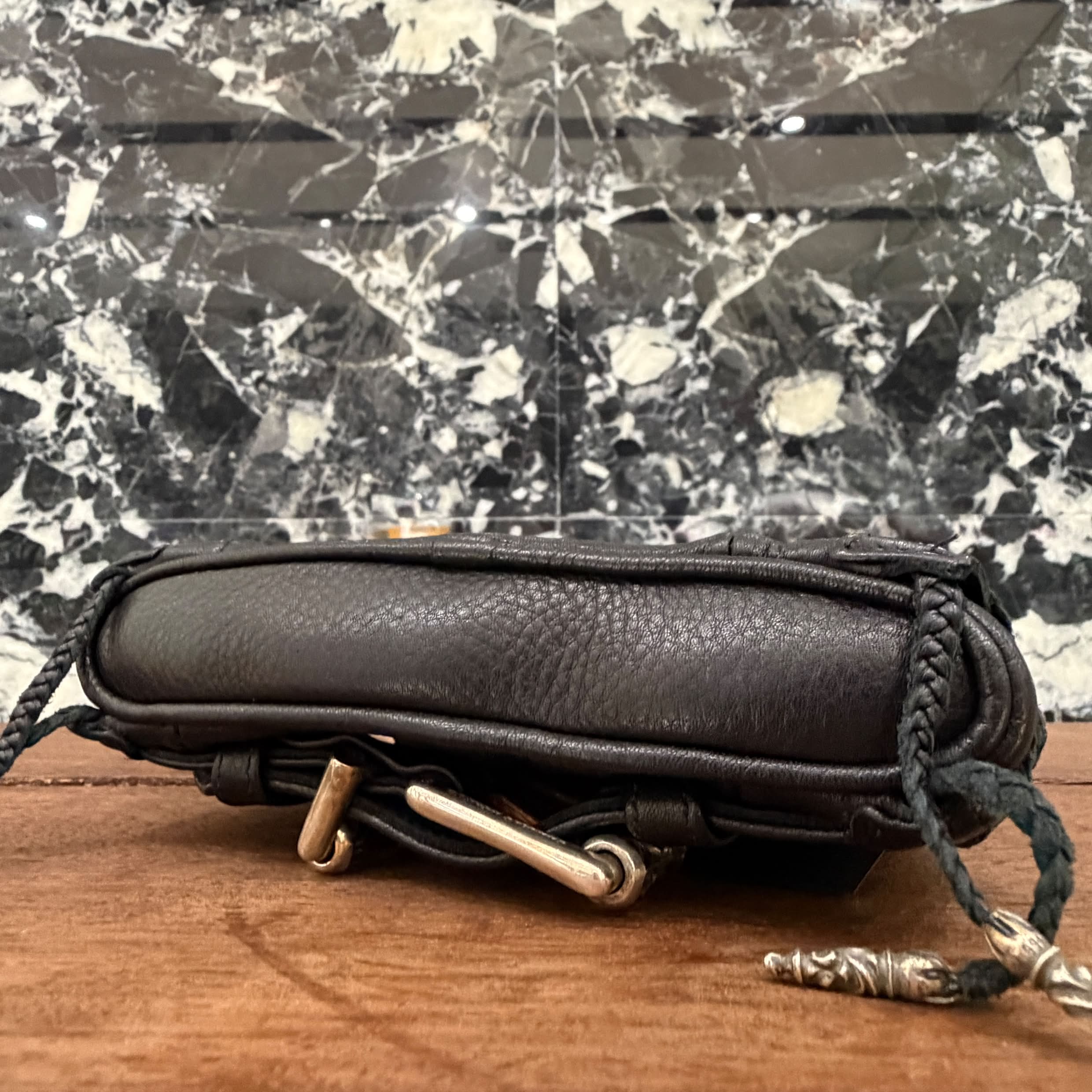 CHROME HEARTS JJ Dean Mini Leather Riders Hand Bag クロムハーツ JJ ディーン ミニレザー ライダース ハンドバッグ