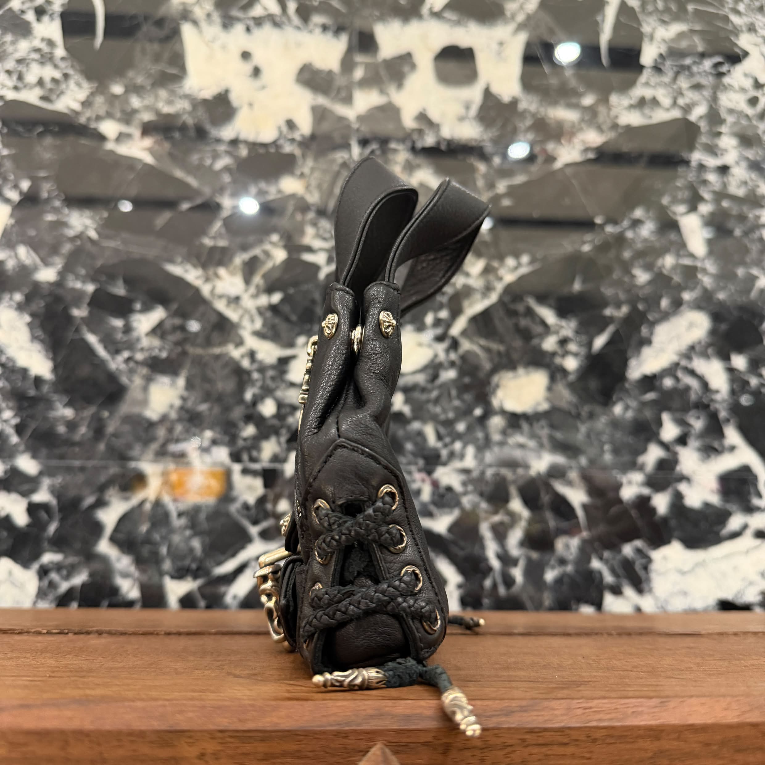 CHROME HEARTS JJ Dean Mini Leather Riders Hand Bag クロムハーツ JJ ディーン ミニレザー ライダース ハンドバッグ