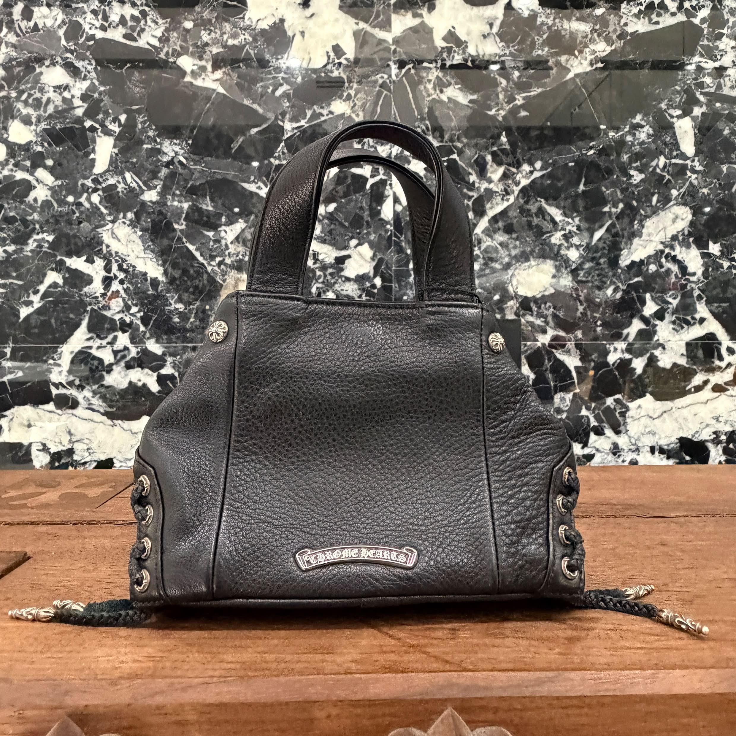 CHROME HEARTS JJ Dean Mini Leather Riders Hand Bag クロムハーツ JJ ディーン ミニレザー ライダース ハンドバッグ