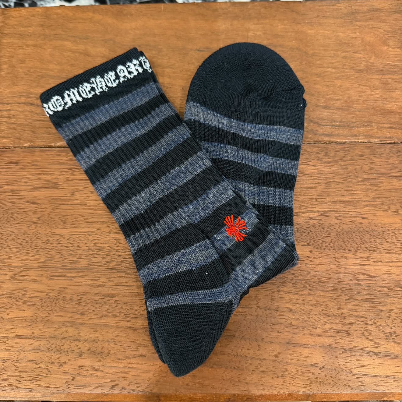 CHROME HEARTS CH Plus Border Socks x3 Size M (JP25-27) クロムハーツ CHプラス ボーダーソックス サイズM (JP25-27)