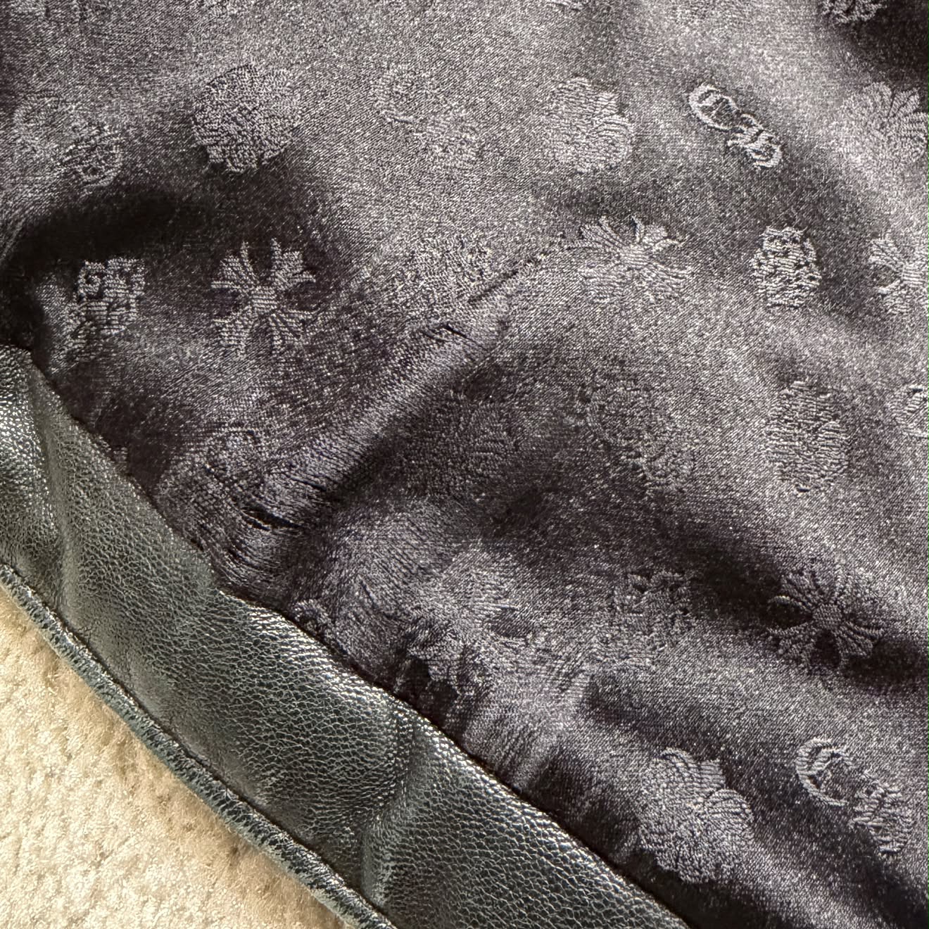 CHROME HEARTS Leather Stiff Down Jacket Size XL クロムハーツ レザー スティッフ ダウンジャケット サイズXL