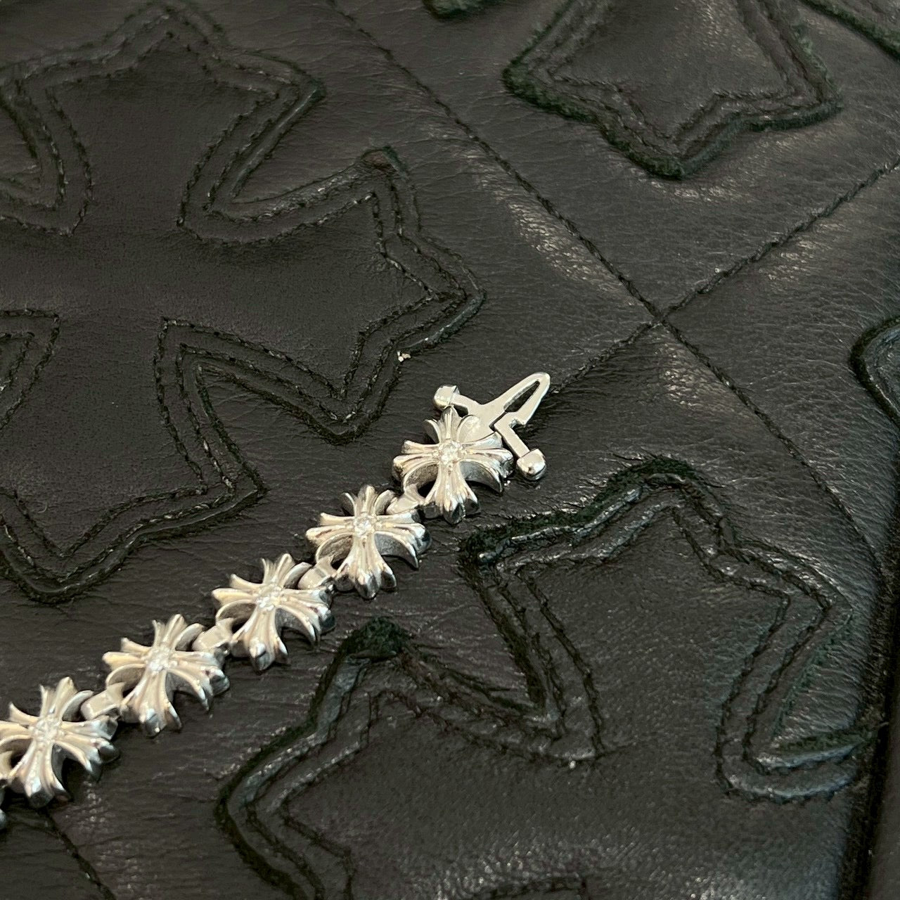 CHROME HEARTS Tiny Plus BRACELET 1 Diamond White Rhodium Coating 19コマ クロムハーツ タイニープラス ブレスレット 1ダイヤモンド ホワイトロジウムコーティング 19コマ