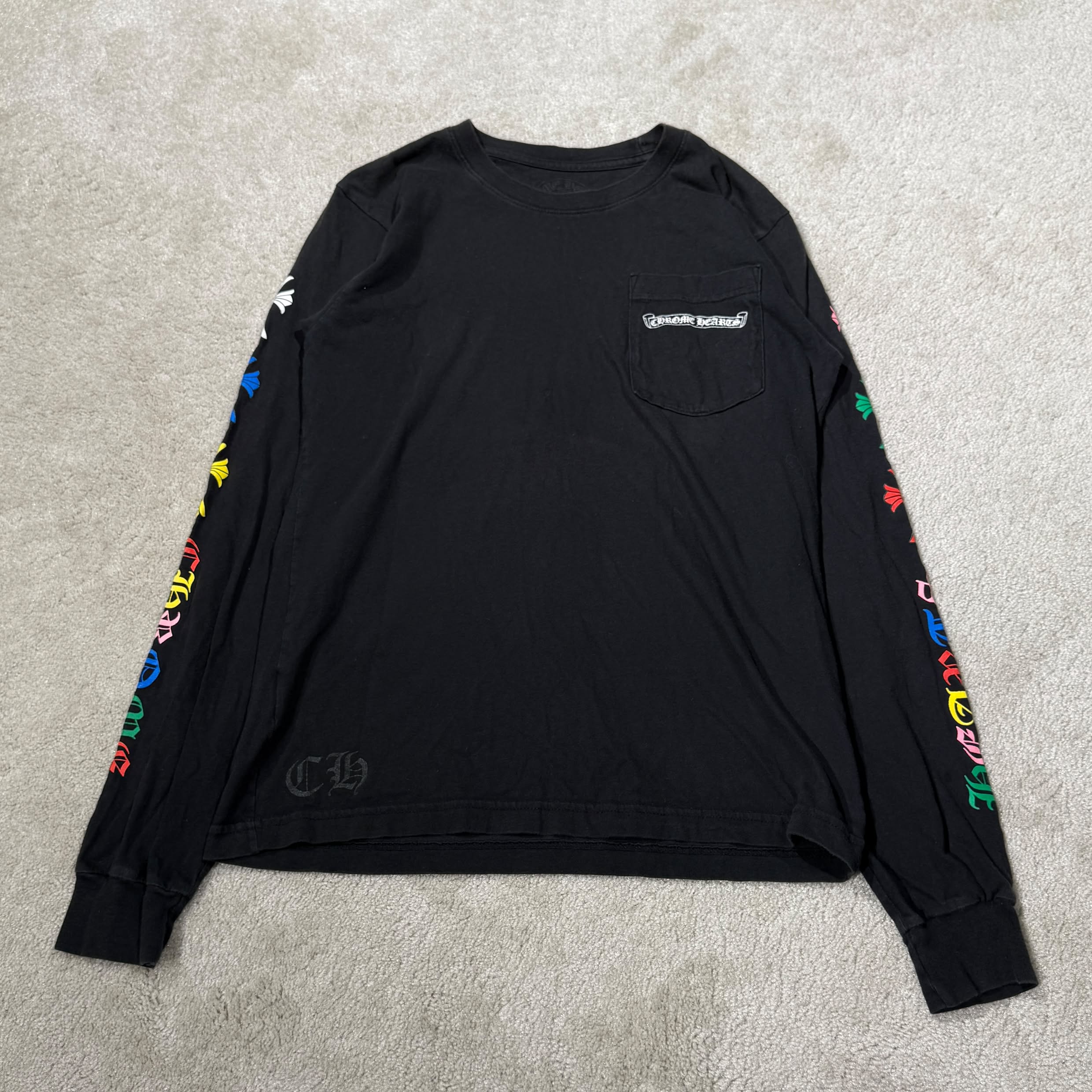 CHROME HEARTS MLTCOL CEM CRS Long Sleeve Tee Size S クロムハーツ マルチカラー セメタリークロス ロングスリーブTシャツ サイズS