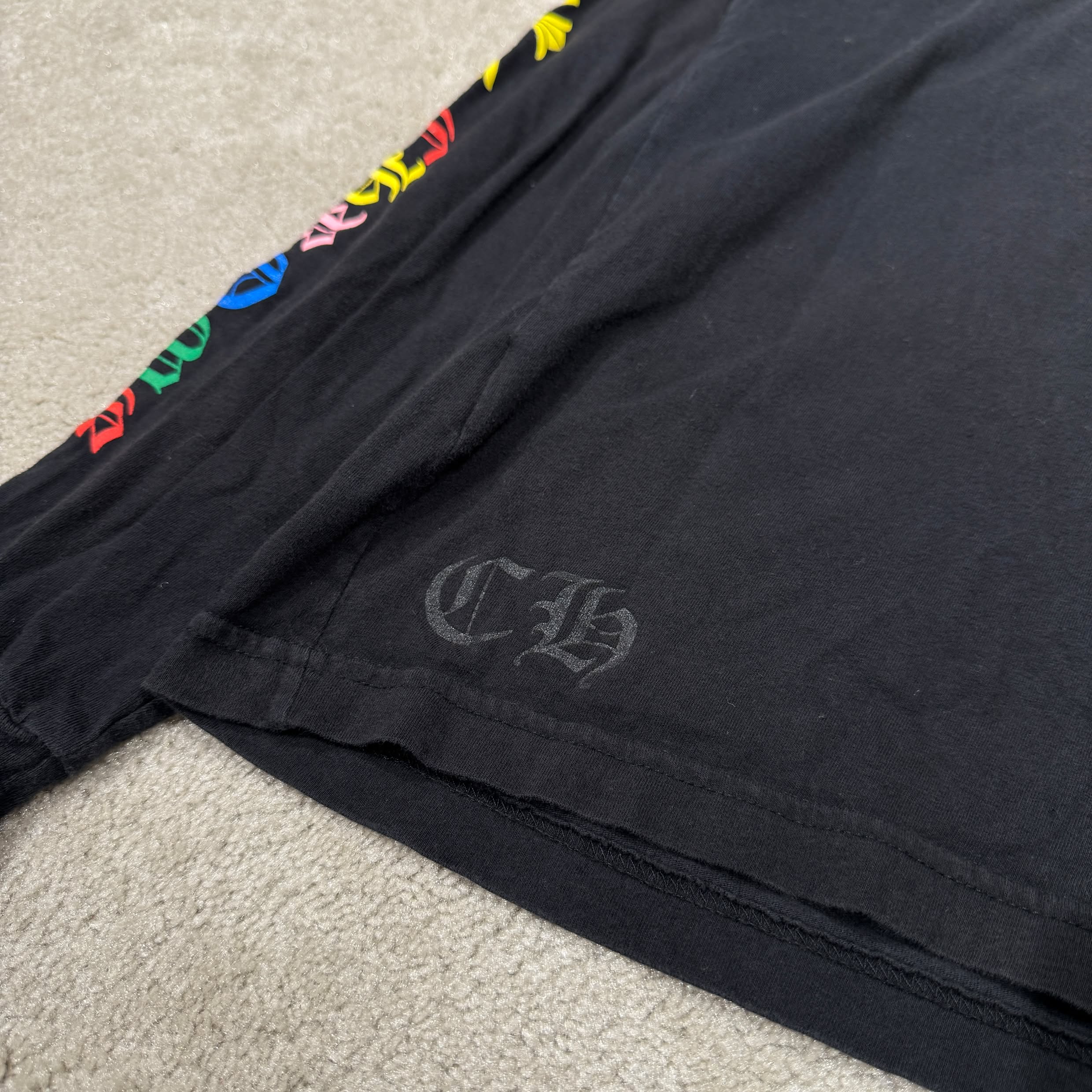 CHROME HEARTS MLTCOL CEM CRS Long Sleeve Tee Size S クロムハーツ マルチカラー セメタリークロス ロングスリーブTシャツ サイズS