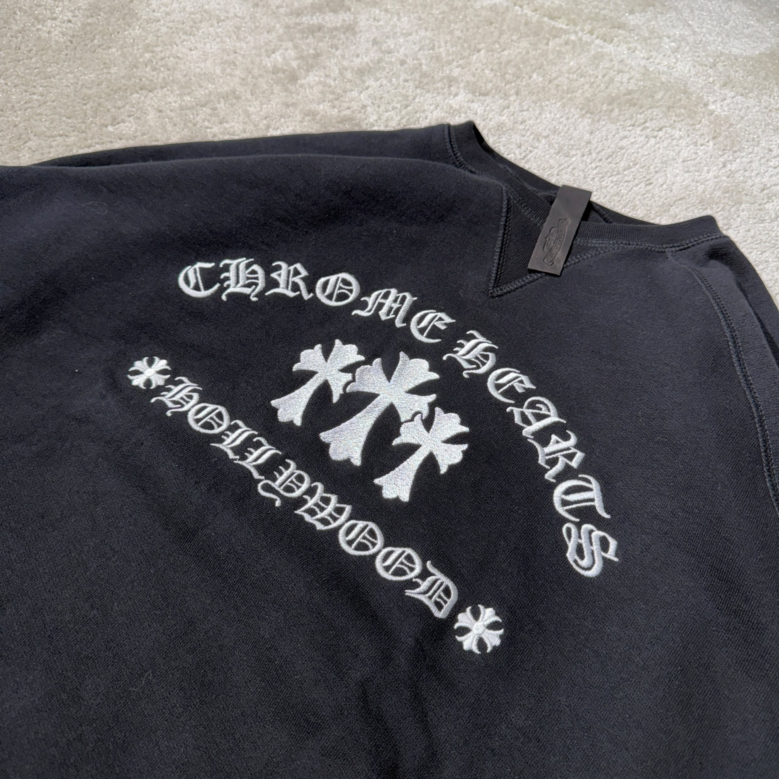 CHROME HEARTS King Taco 3 Cemetery Cross Embroidery Sweat Shirt Size XXL クロムハーツ キングタコ 3セメタリークロス刺繍 スウェットシャツ サイズXXL