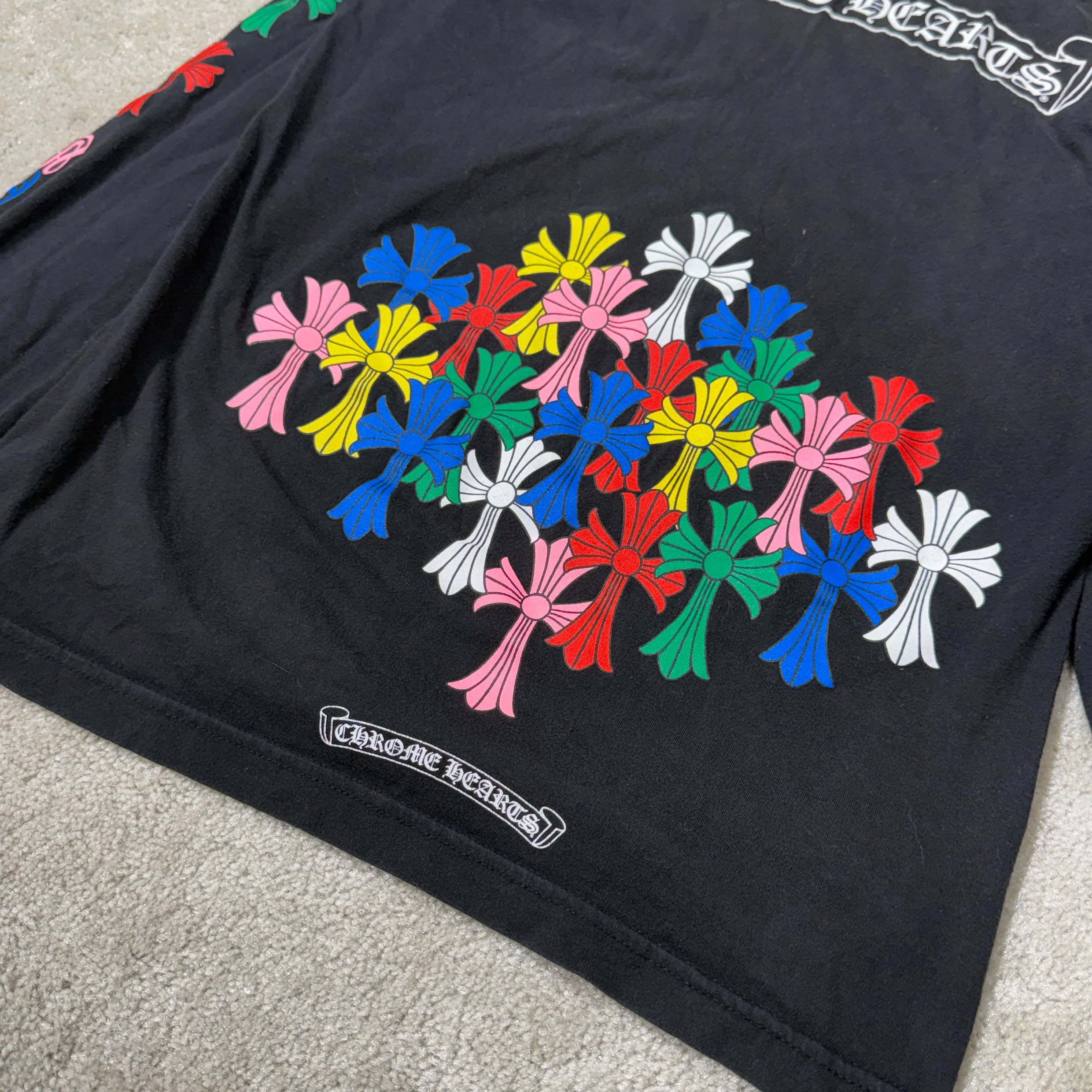 CHROME HEARTS MLTCOL CEM CRS Long Sleeve Tee Size S クロムハーツ マルチカラー セメタリークロス ロングスリーブTシャツ サイズS